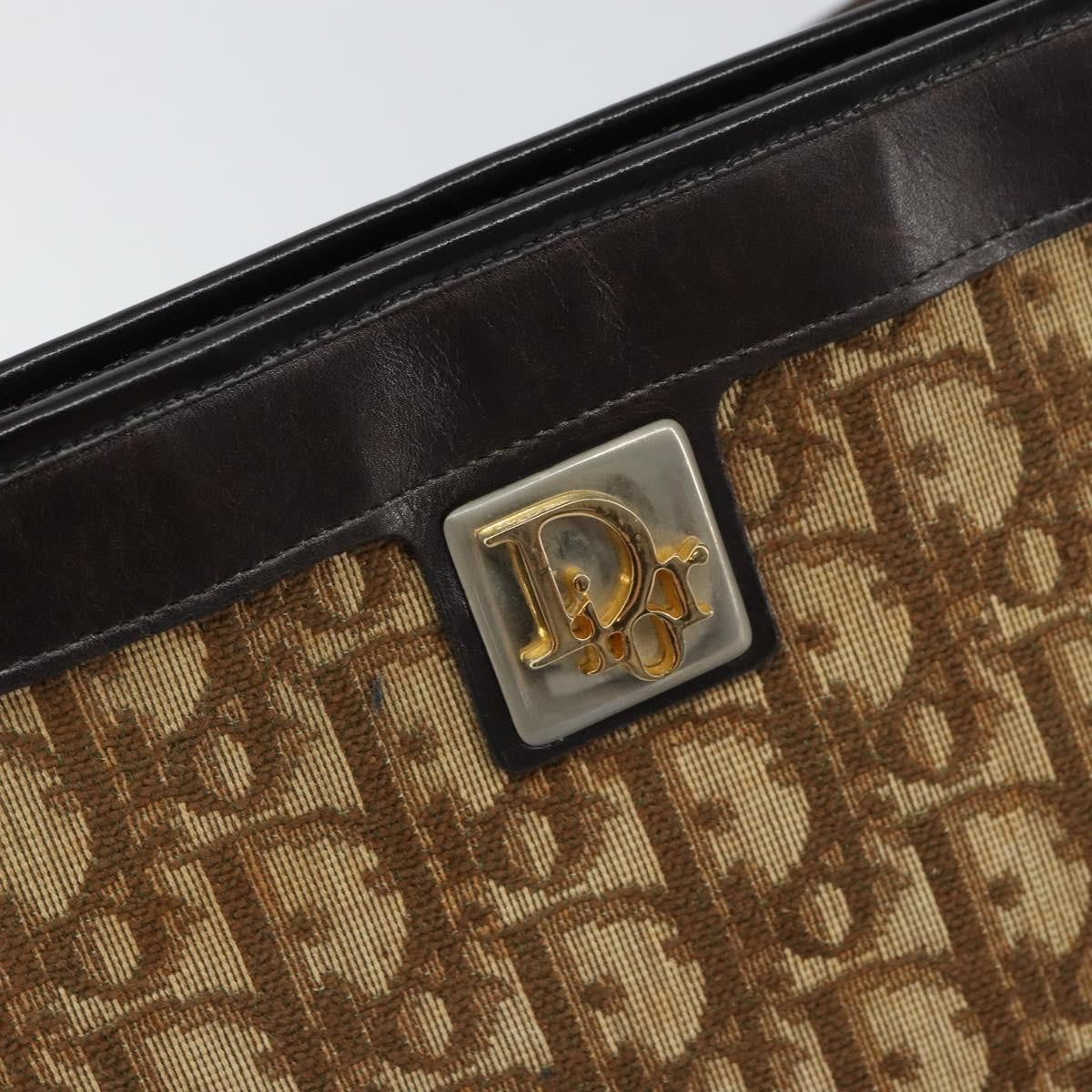 Christian Dior Vintage Trotter Diorissimo Canvas Beige Canvas Shoulder Bag Bag (Pre-Owned)
