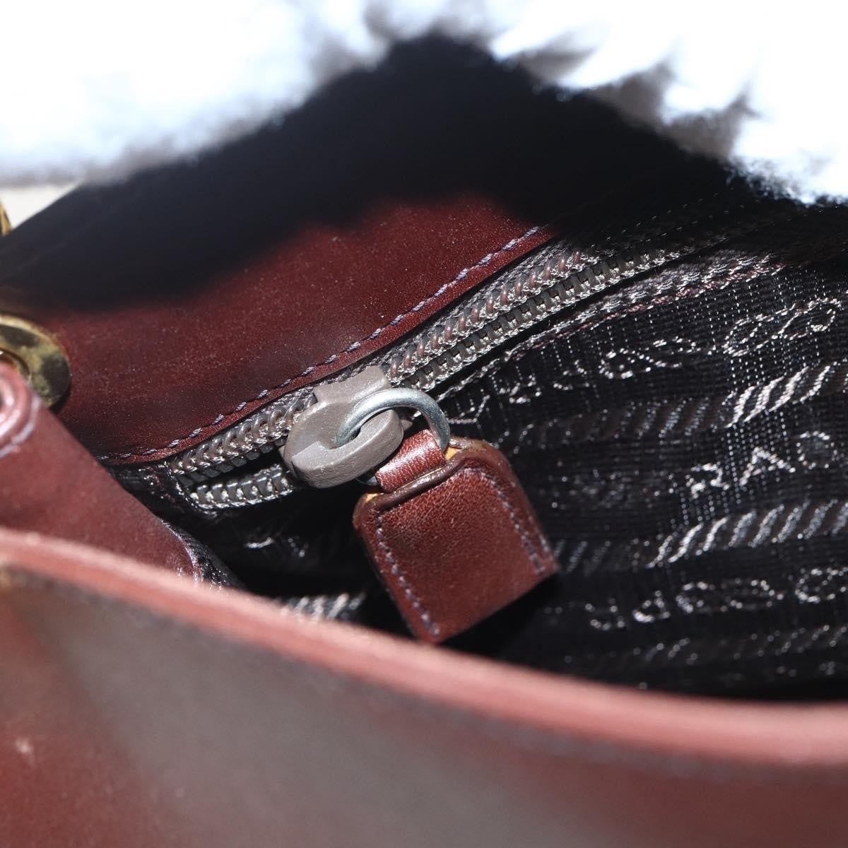Prada Vintage Leather Brown Leather Shoulder Bag Bag (Pre-Owned)