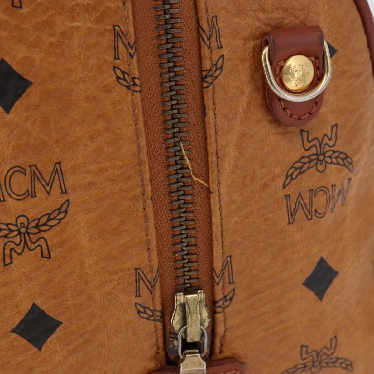 MCM Visetos Logogramme Leather Brown Leather Handbag (Pre-Owned)