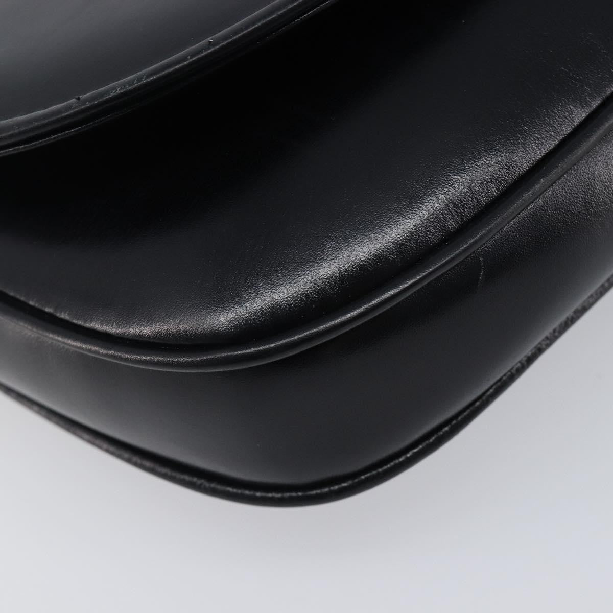 Celine Flap Shoulder Leather Black Leather Shoulder Bag Bag (Pre-Owned)