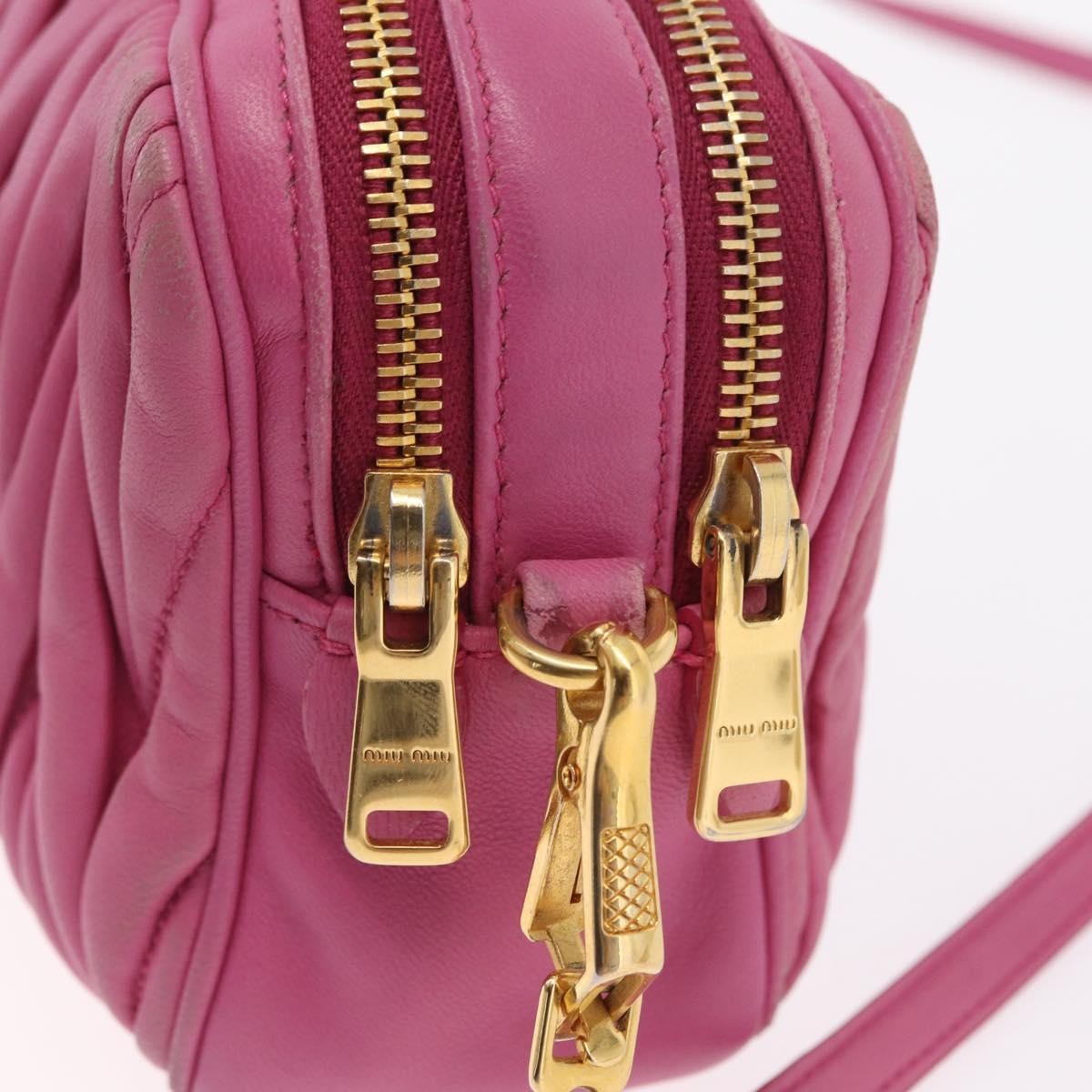 Miu Miu Tech Matelasse Leather Pink Leather Crossbody Bag Bag (Pre-Owned)