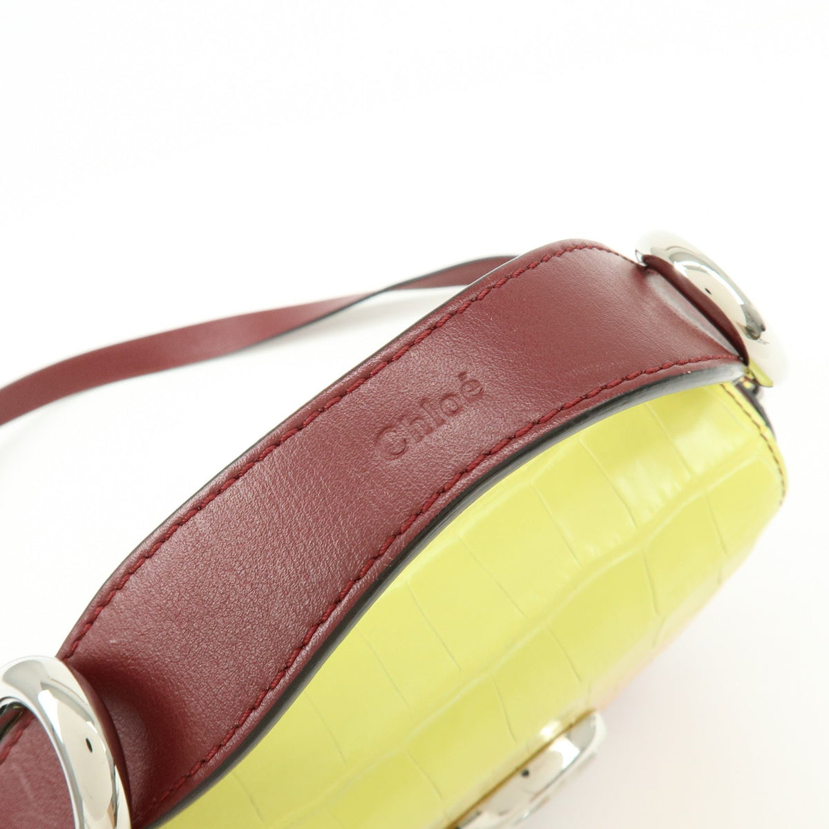 Chloe C Flap Crocodile Embossed Leather Multicolour Leather Handbag (Pre-Owned)