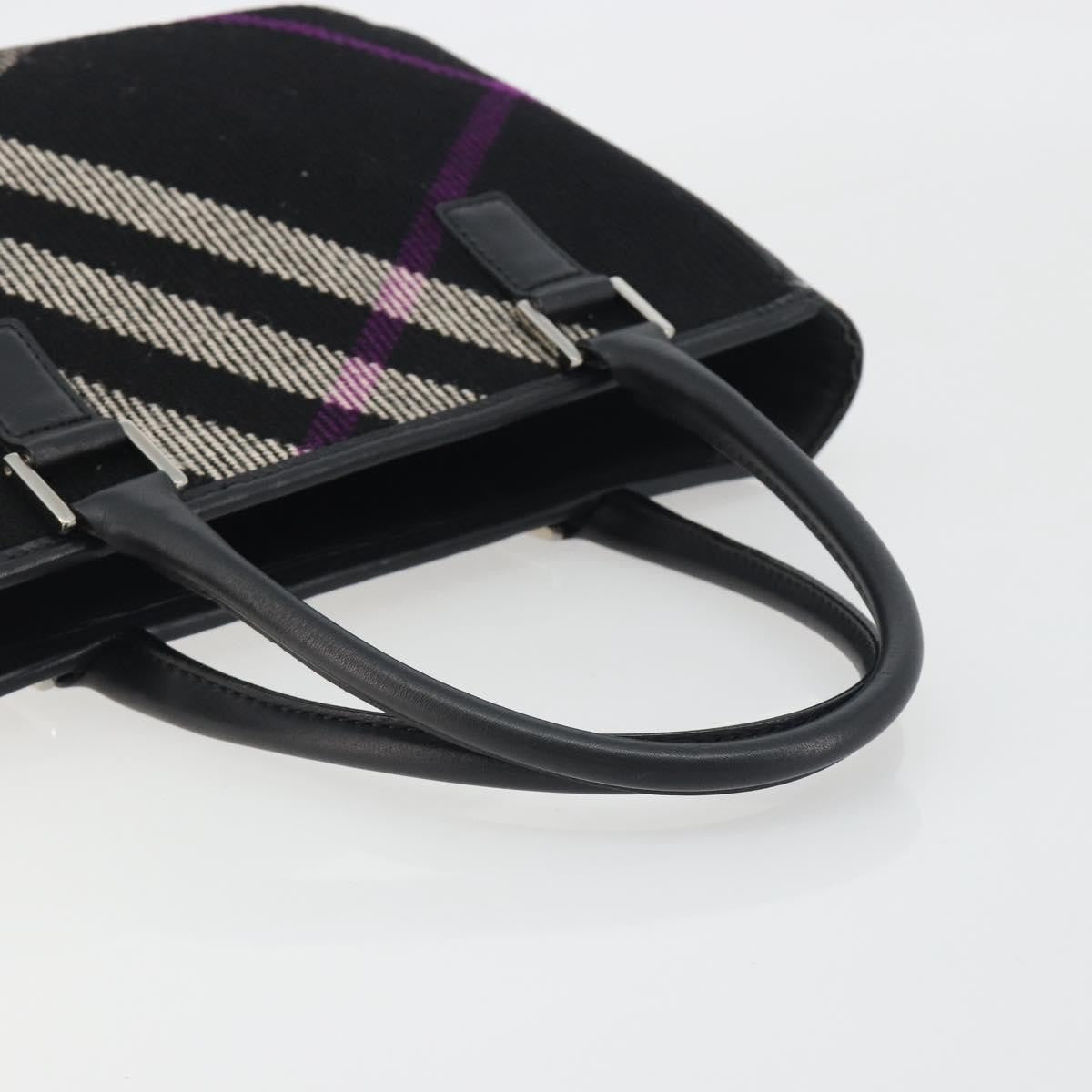 Burberry Nova Check Wool Black Wool Handbag (Pre-Owned)