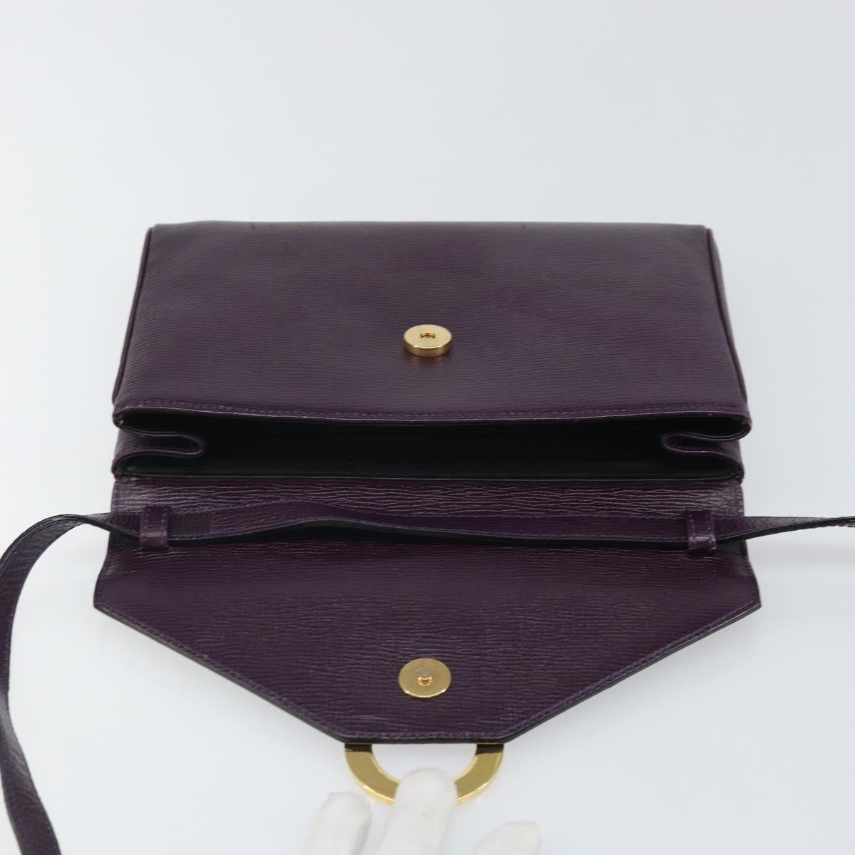 Celine Circle Logo Leather Purple Leather Shoulder Bag Bag (Pre-Owned)