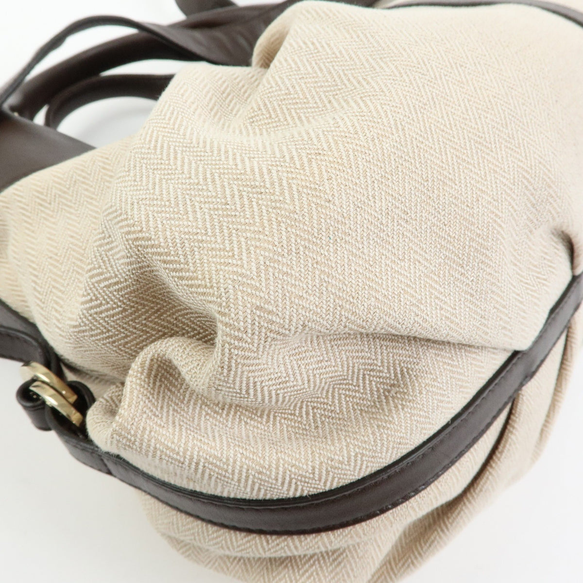 Bvlgari Chandra Hobo Canvas And Leather Beige Canvas Shoulder Bag Bag (Pre-Owned)