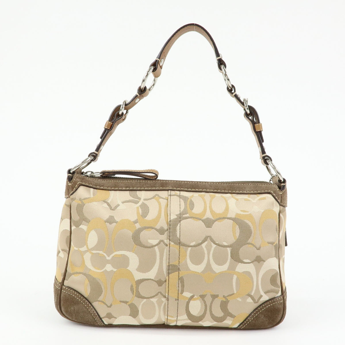 Coach Shoulder Canvas Beige Canvas Handbag (Pre-Owned)