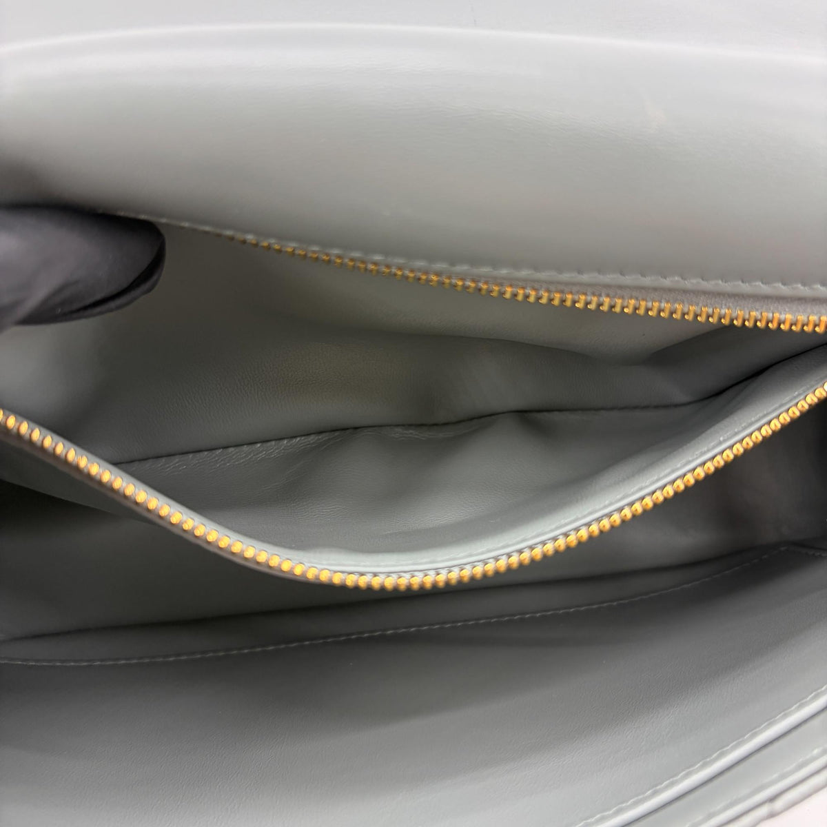 Christian Dior Caro Bag Lucky Star Studded Macrocannage Calfskin Gray Leather Handbag (Pre-Owned)