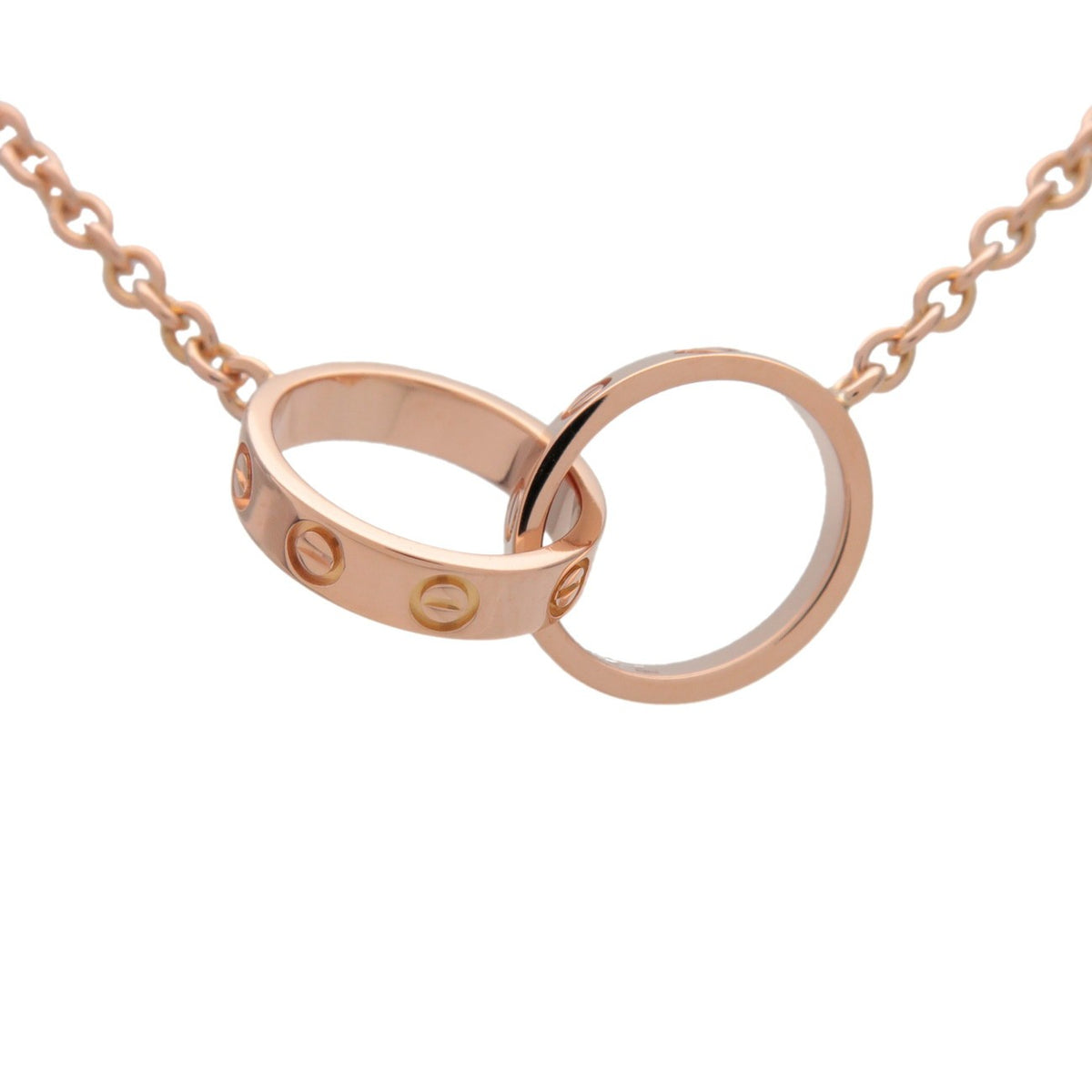 Cartier Love Interlocking 18K Rose Gold Gold Rose_Gold Necklace Jewelry (Pre-Owned)