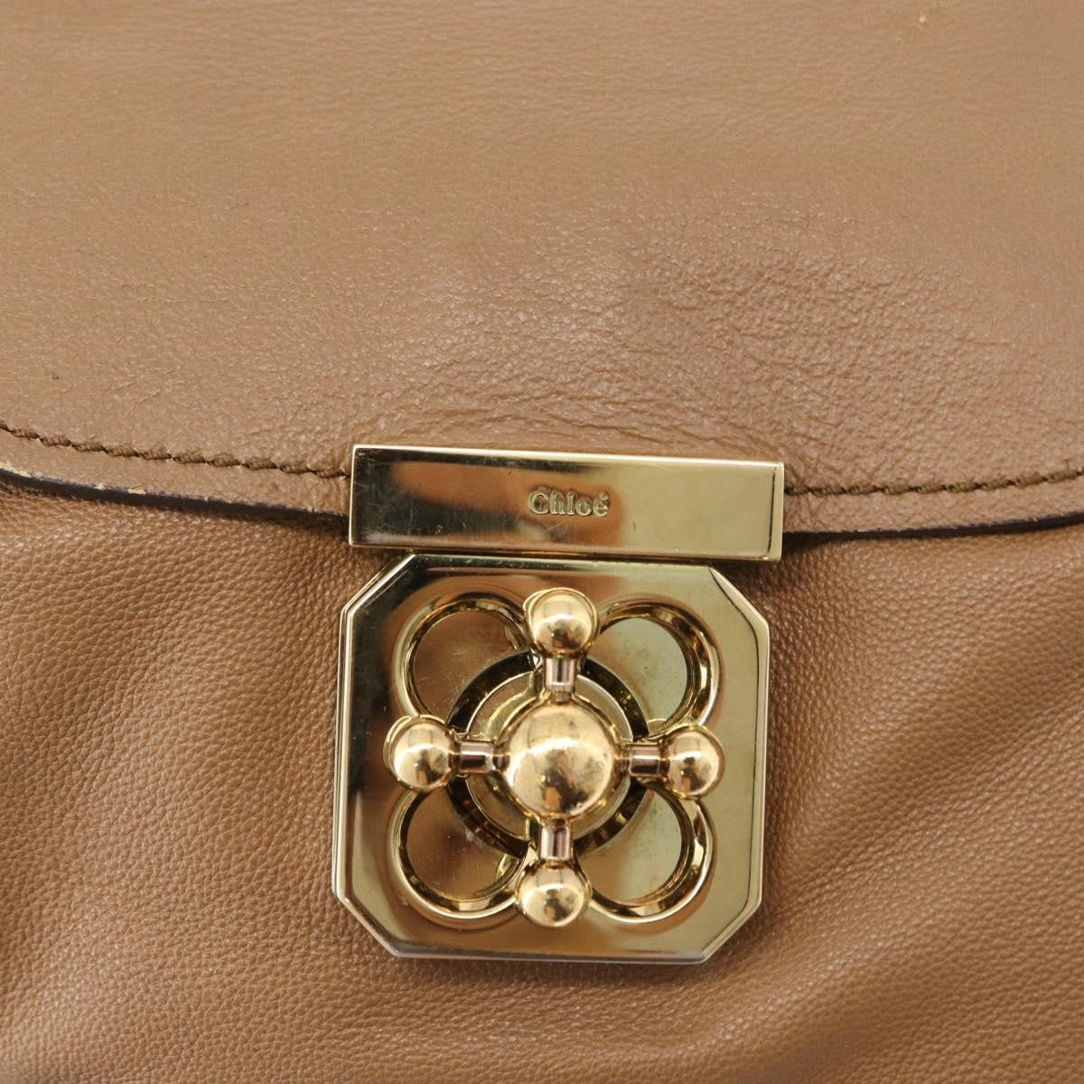 Chloe Elsie Convertible Satchel Leather Brown Leather Handbag (Pre-Owned)