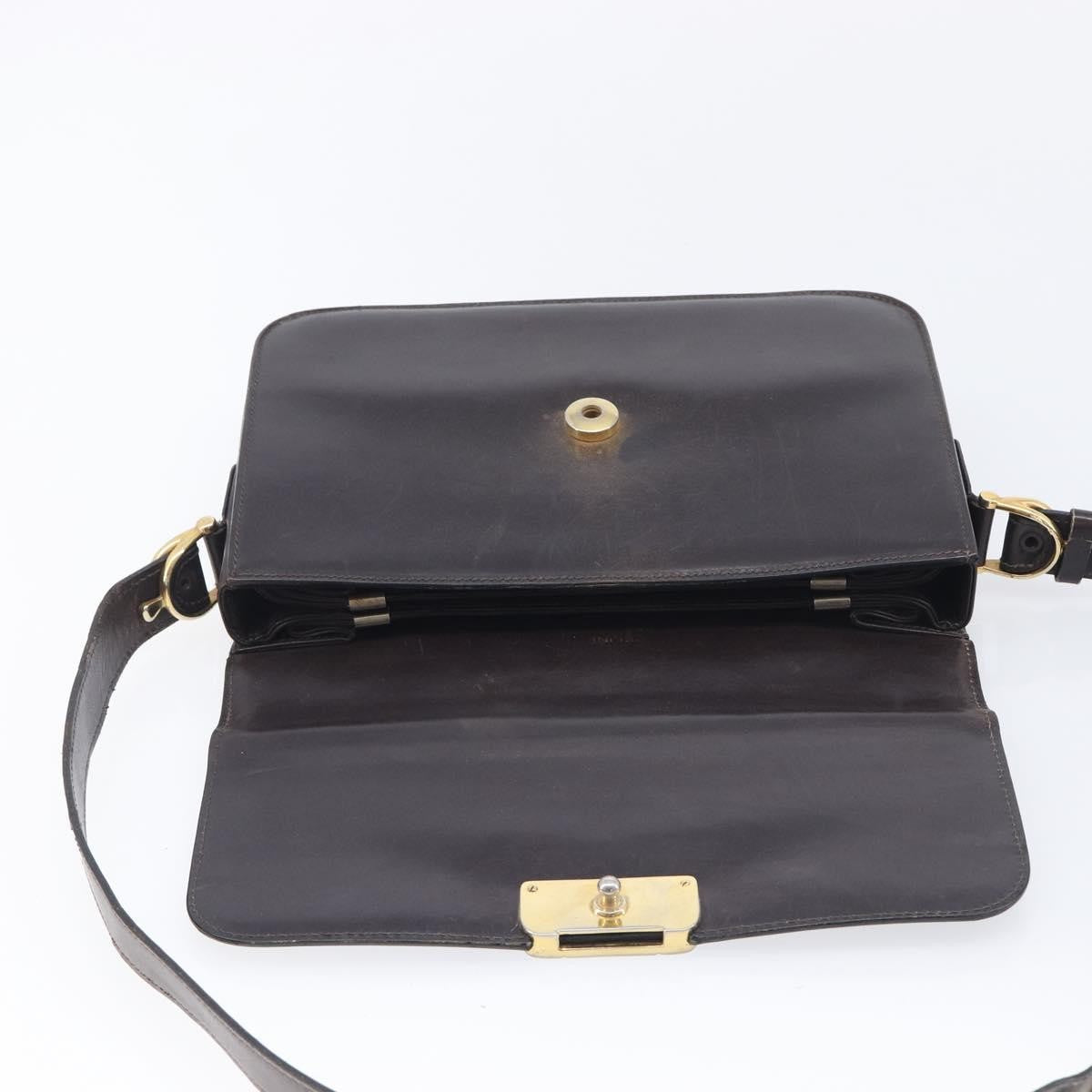 Celine Horse Carriage Leather Black Leather Shoulder Bag Bag (Pre-Owned)