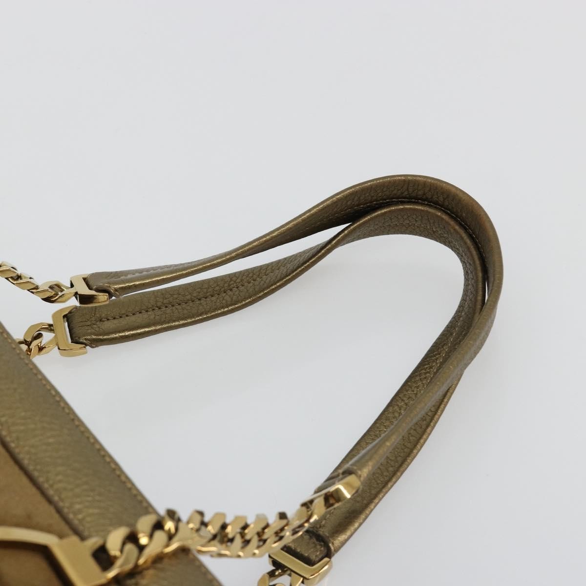 Cartier Chain Ladonia Shoulder Leather Gold Suede Tote Bag Bag (Pre-Owned)