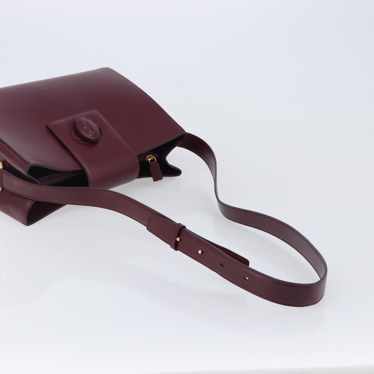 Cartier Must De Cartier Leather Burgundy Leather Shoulder Bag Bag (Pre-Owned)