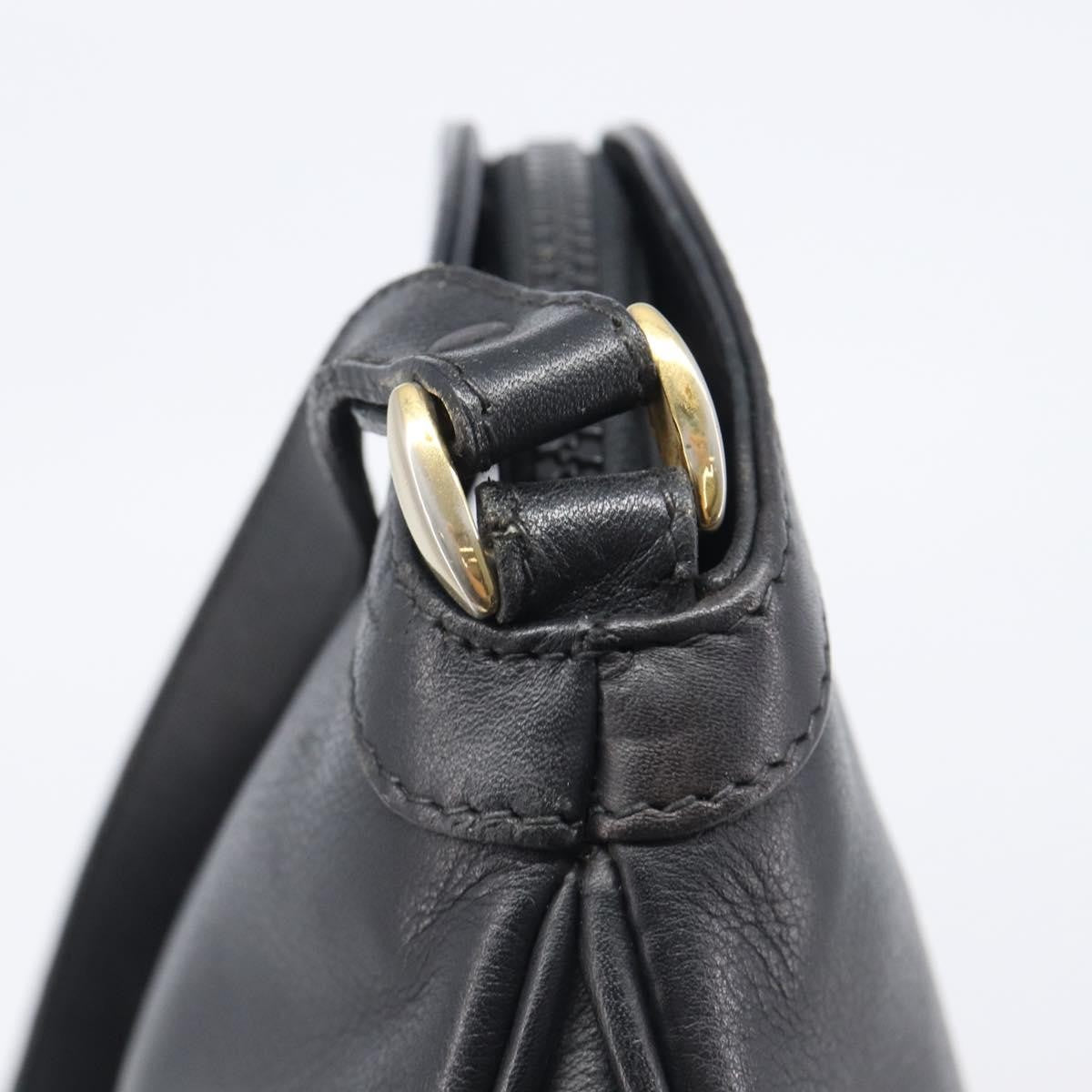 Gucci Shoulder Leather Black Leather Shoulder Bag Bag (Pre-Owned)