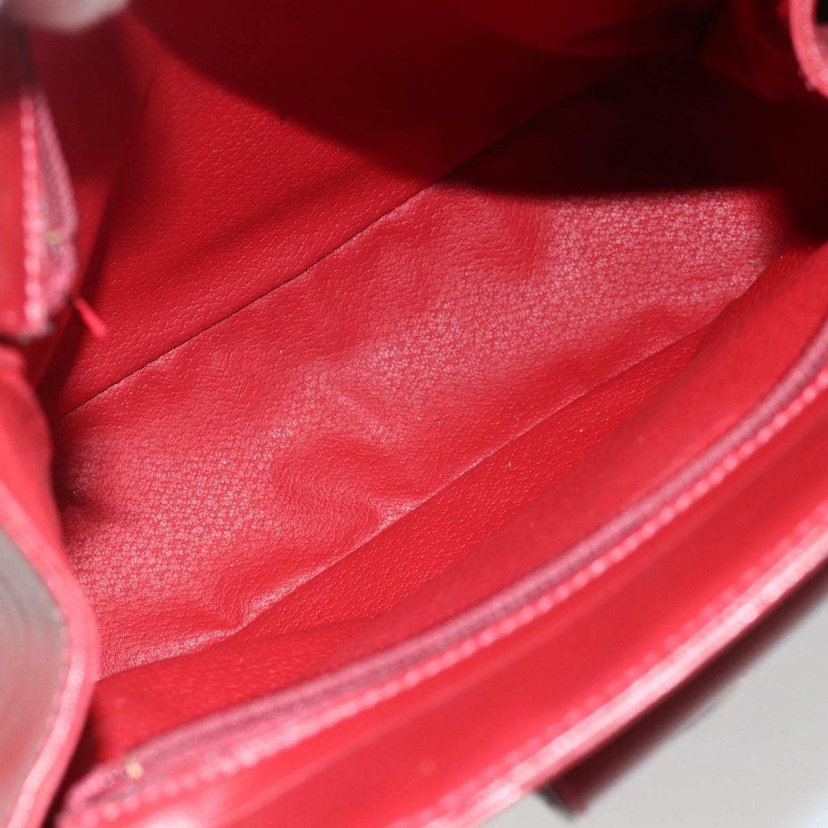 Celine Circle Logo Leather Burgundy Leather Tote Bag Bag (Pre-Owned)