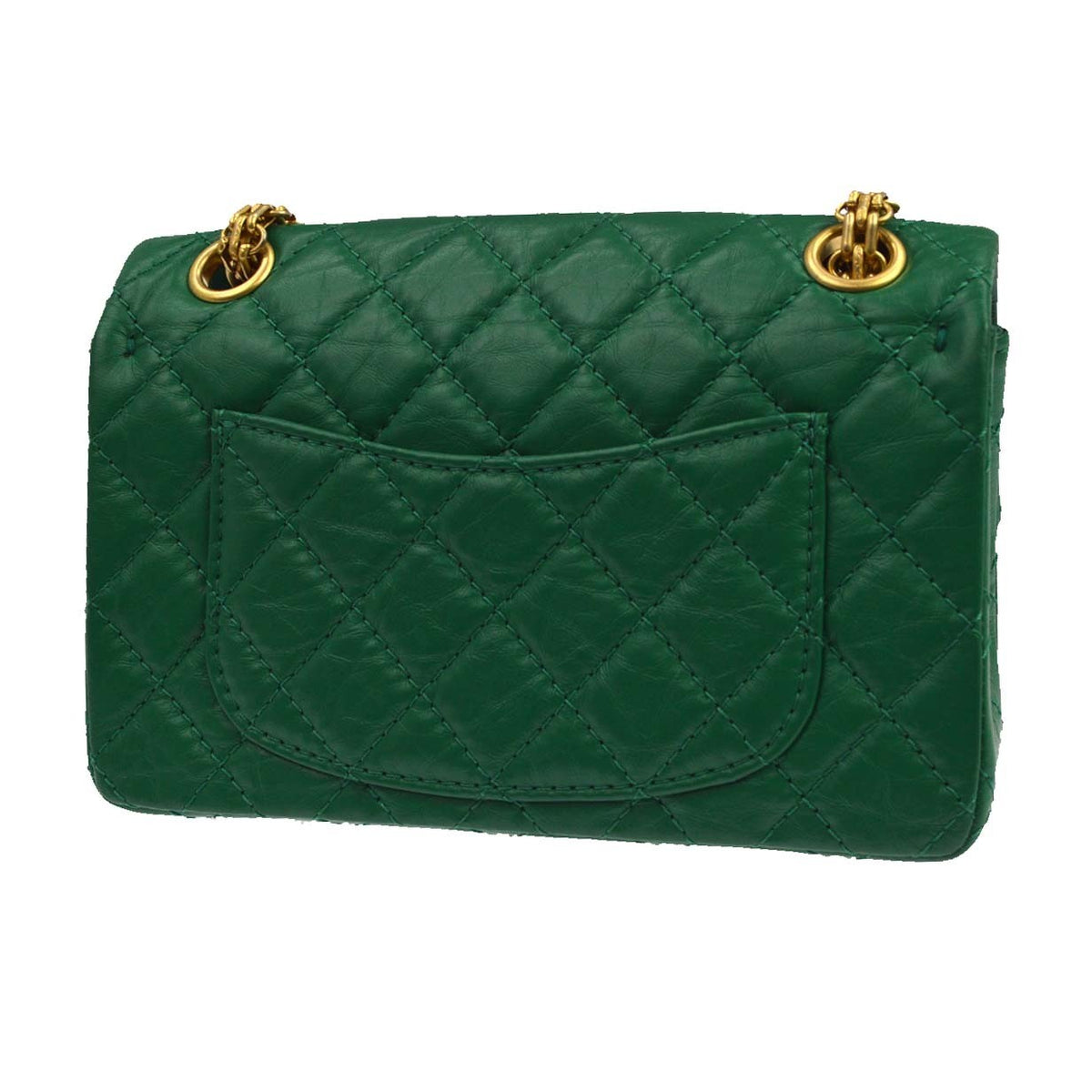 Chanel 2.55 Leather Green Calfskin Shoulder Bag Bag (Pre-Owned)