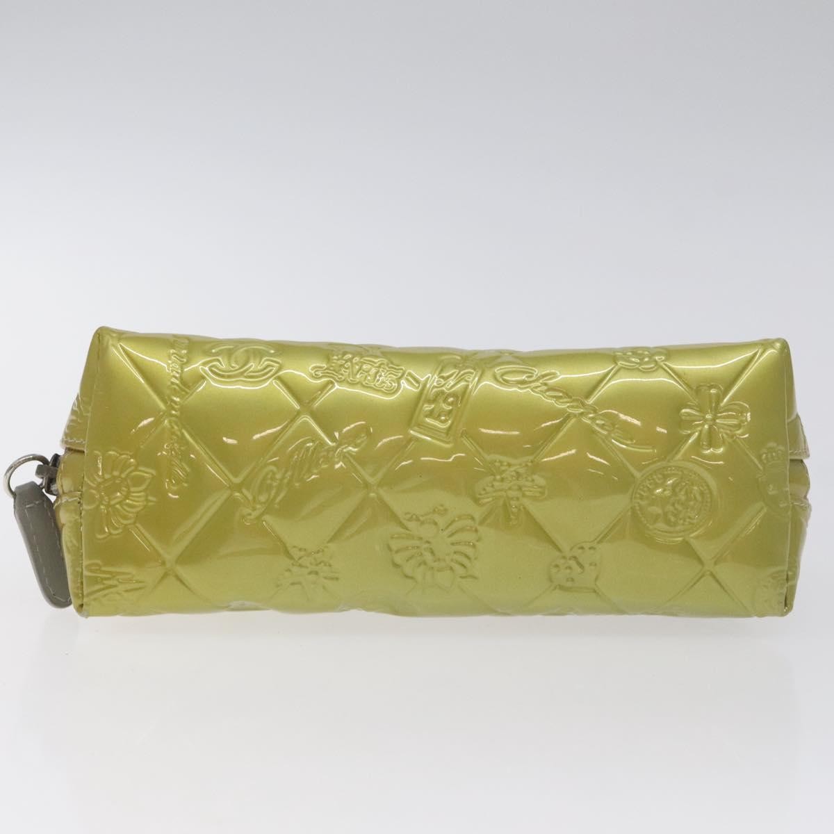 Chanel Vintage Toiletry Patent Leather Silver Other Clutche & Pouche Bag (Pre-Owned)
