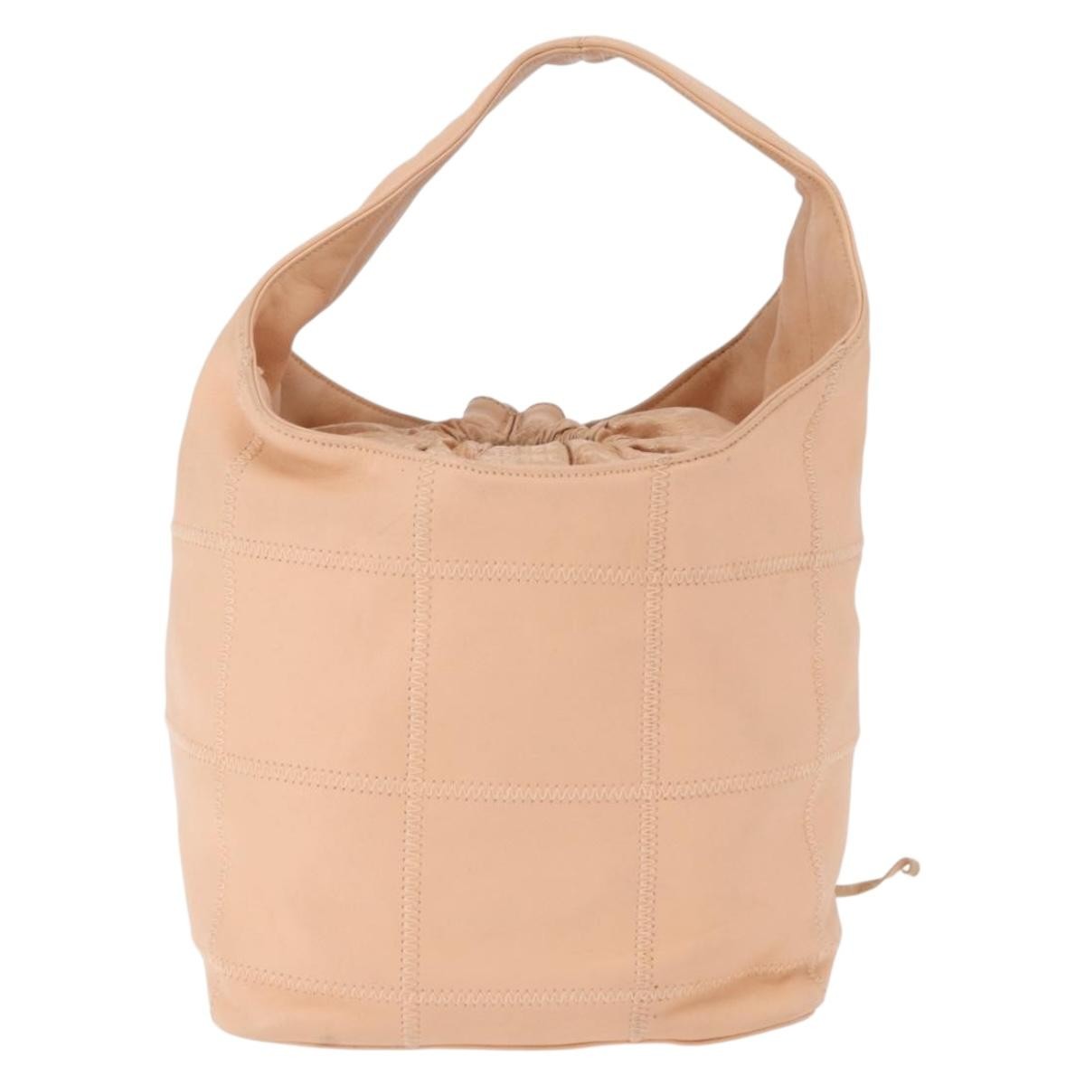 Chanel Square Stitch Tassel Hobo Quilted Leather Pink Leather Handbag (Pre-Owned)