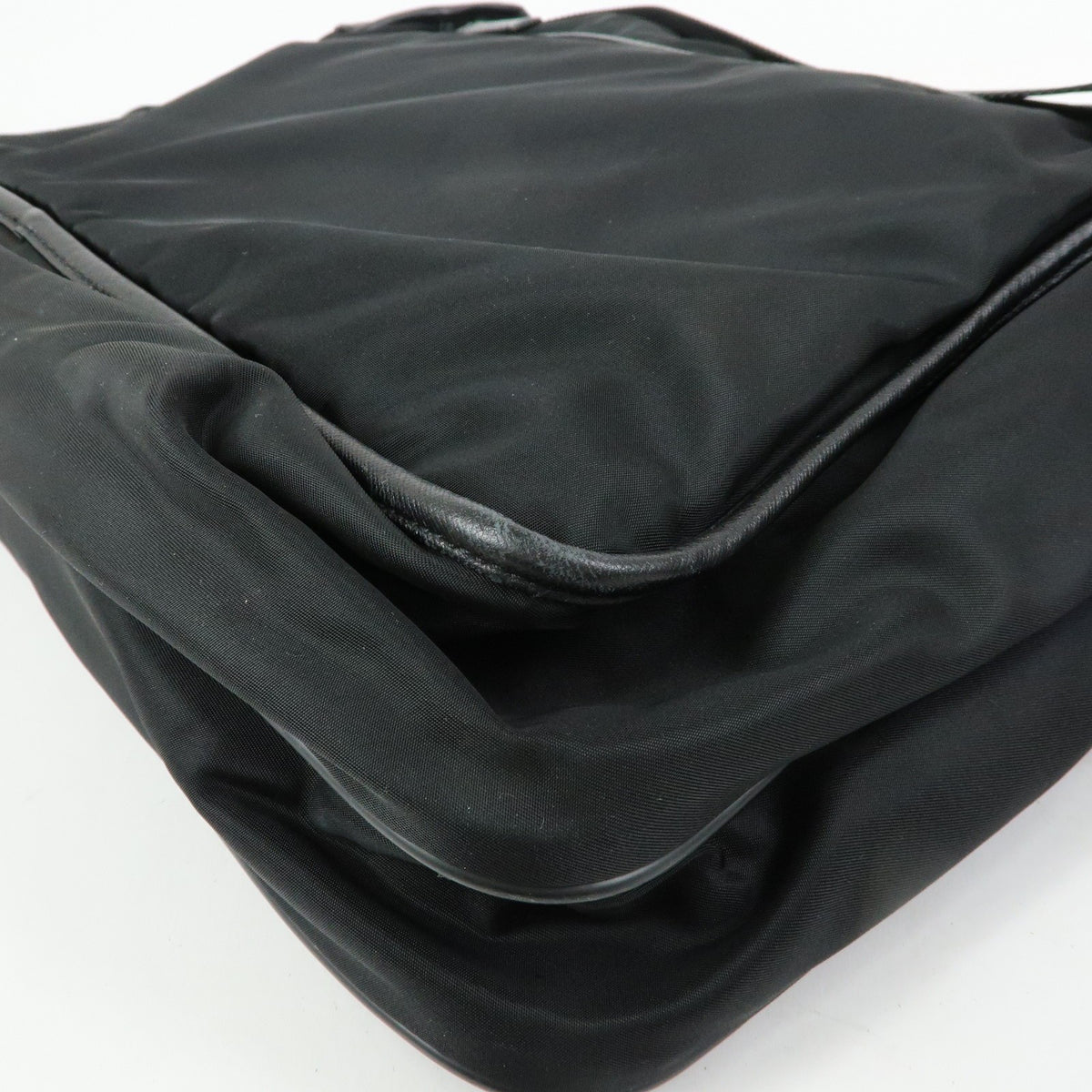 Prada Buckle Messenger Tessuto Black Nylon Handbag (Pre-Owned)