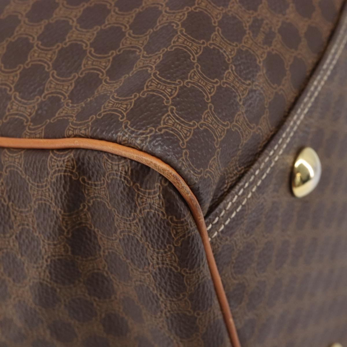 Celine Boston Triomphe Coated Canvas Brown Canvas Handbag (Pre-Owned)
