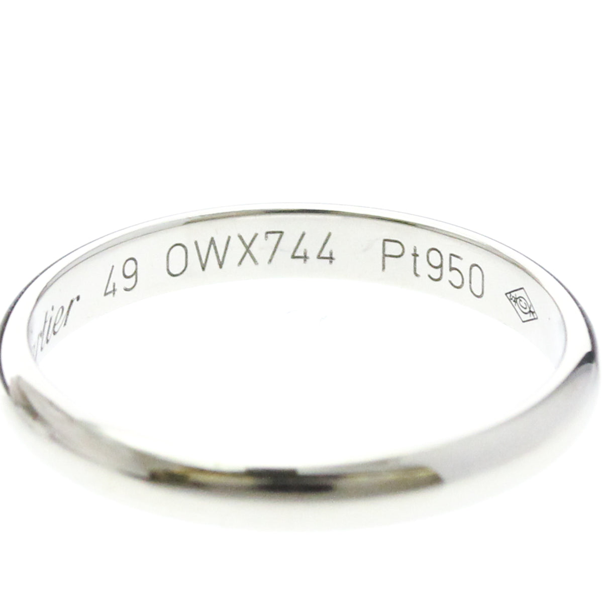 Cartier 1895 Wedding Band Platinum Silver Platinum Ring Jewelry (Pre-Owned)