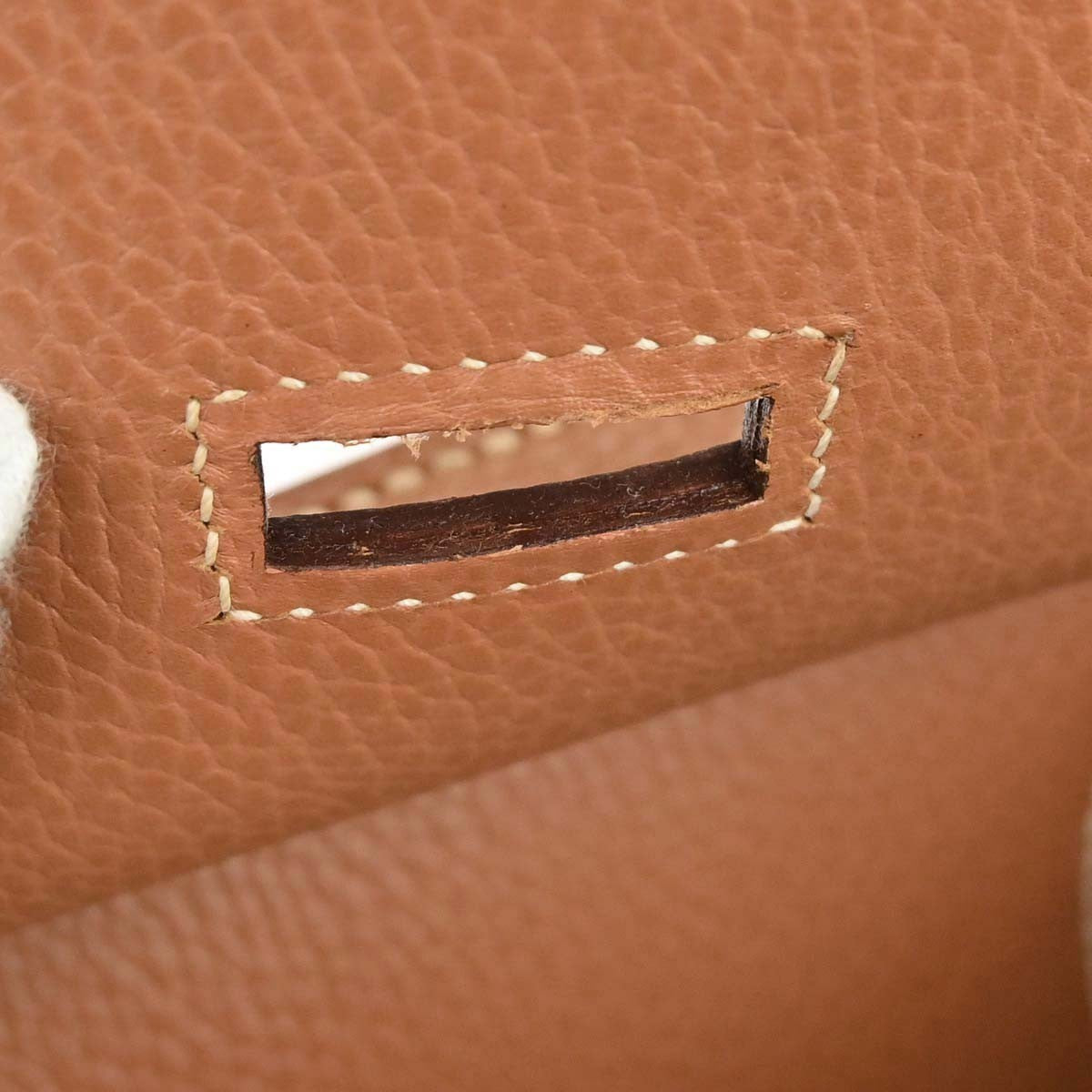 Hermes Hac Birkin Black Fjord With Palladium Hardware Brown Leather Handbag (Pre-Owned)