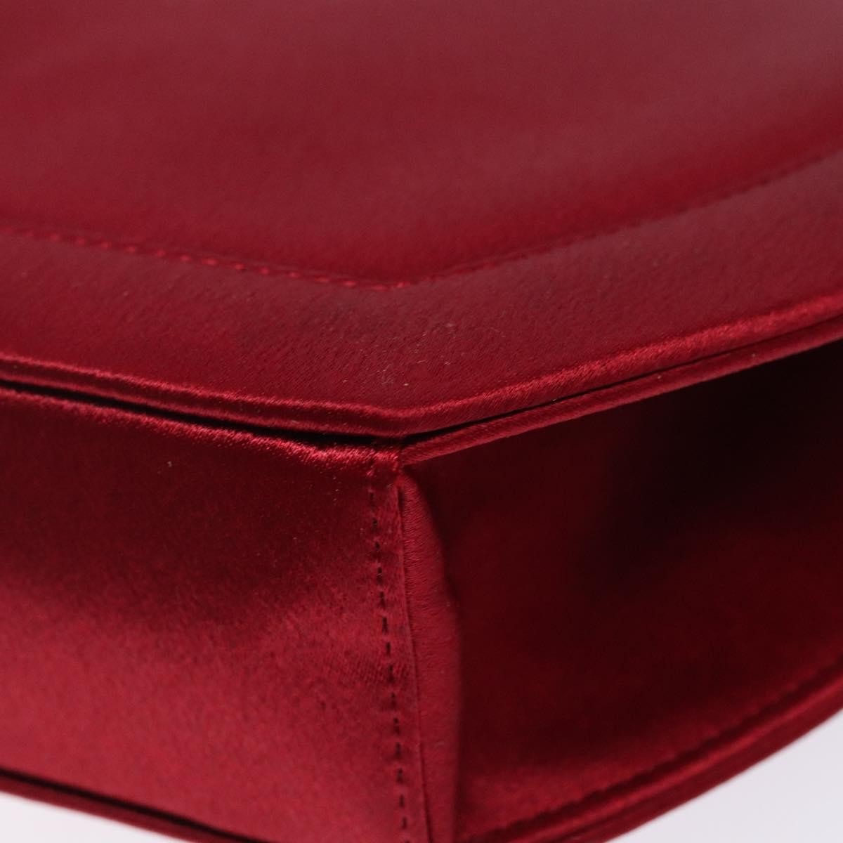 Saint Laurent Vintage Flap Silk Red Satin Clutche & Pouche Bag (Pre-Owned)