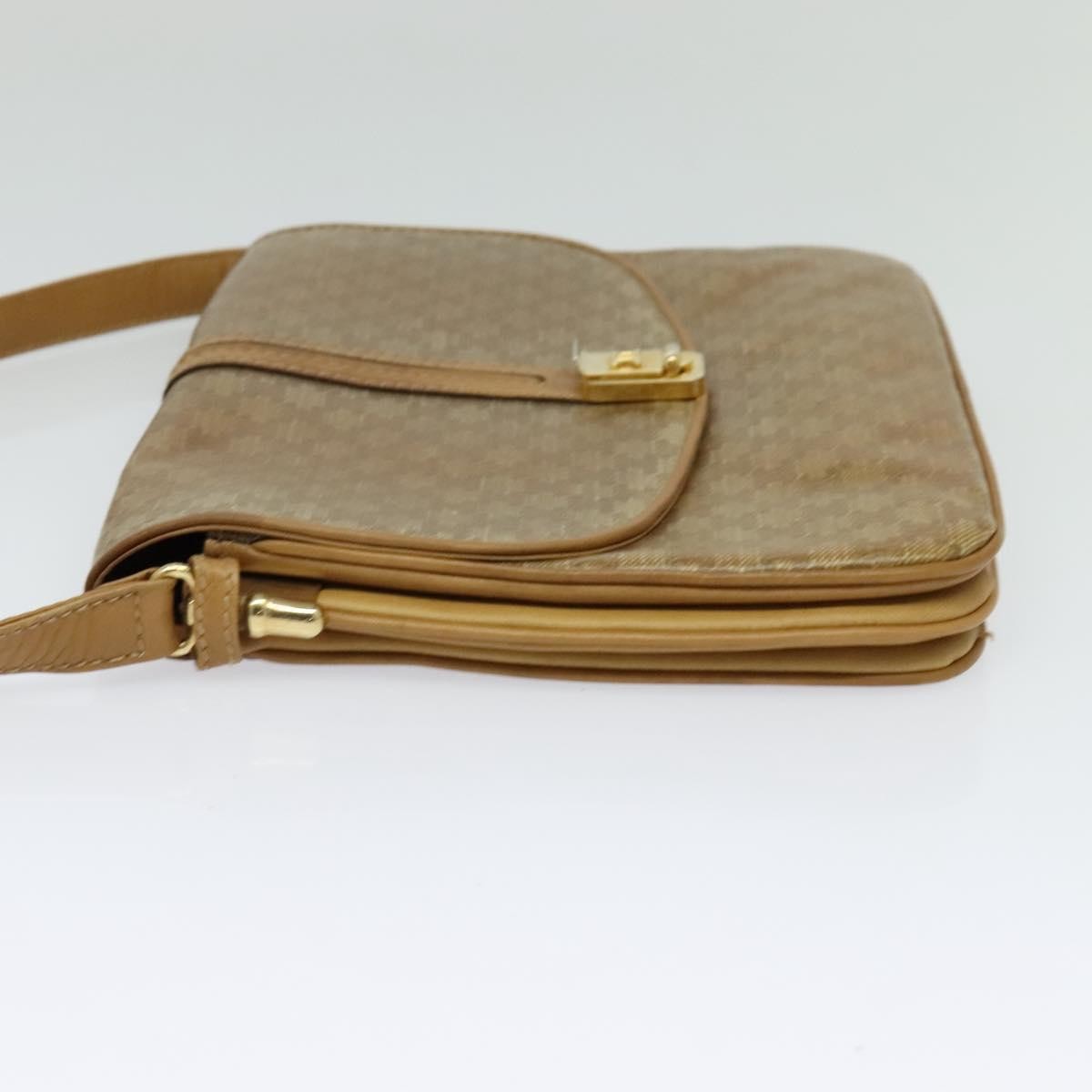 Celine Vintage Macadam Canvas And Leather Beige Canvas Shoulder Bag Bag (Pre-Owned)