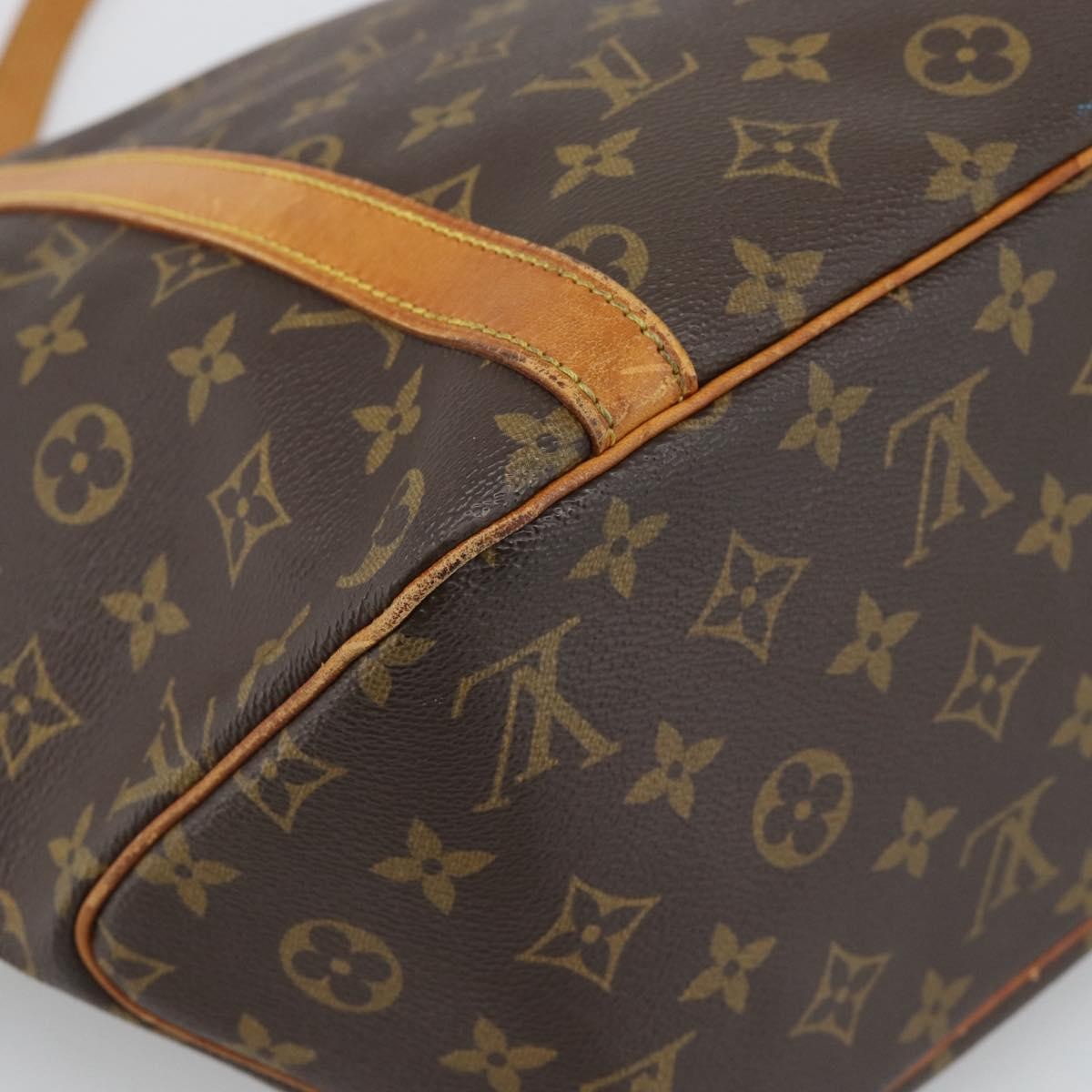 Louis Vuitton Shopping Sac Handbag Monogram Brown Canvas Tote Bag Bag (Pre-Owned)