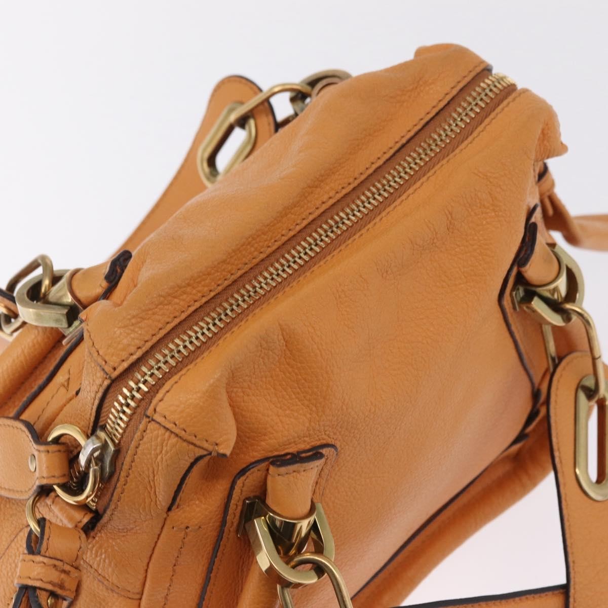 Chloe Paraty Top Handle Leather Orange Leather Handbag (Pre-Owned)
