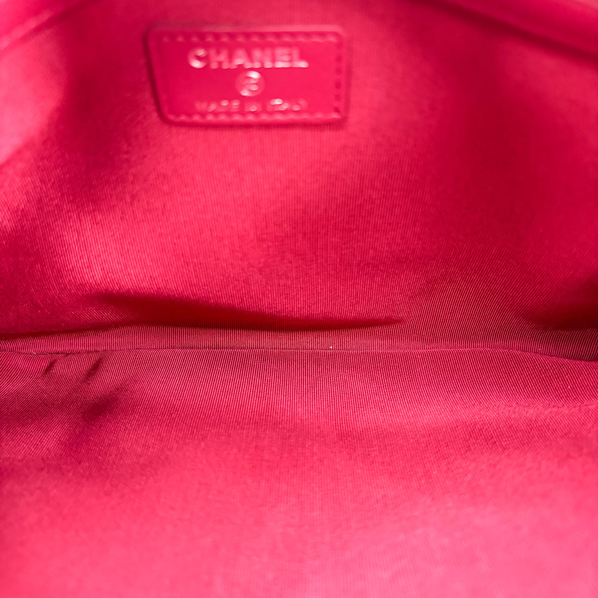 Chanel Gabrielle O Case Clutch Quilted Aged Calfskin Black Leather Clutche & Pouche Bag (Pre-Owned)