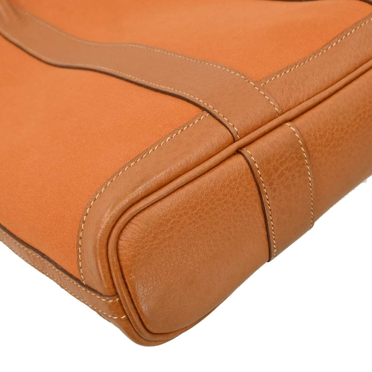 Hermes Garden File Toile And Leather Orange Canvas Tote Bag Bag (Pre-Owned)
