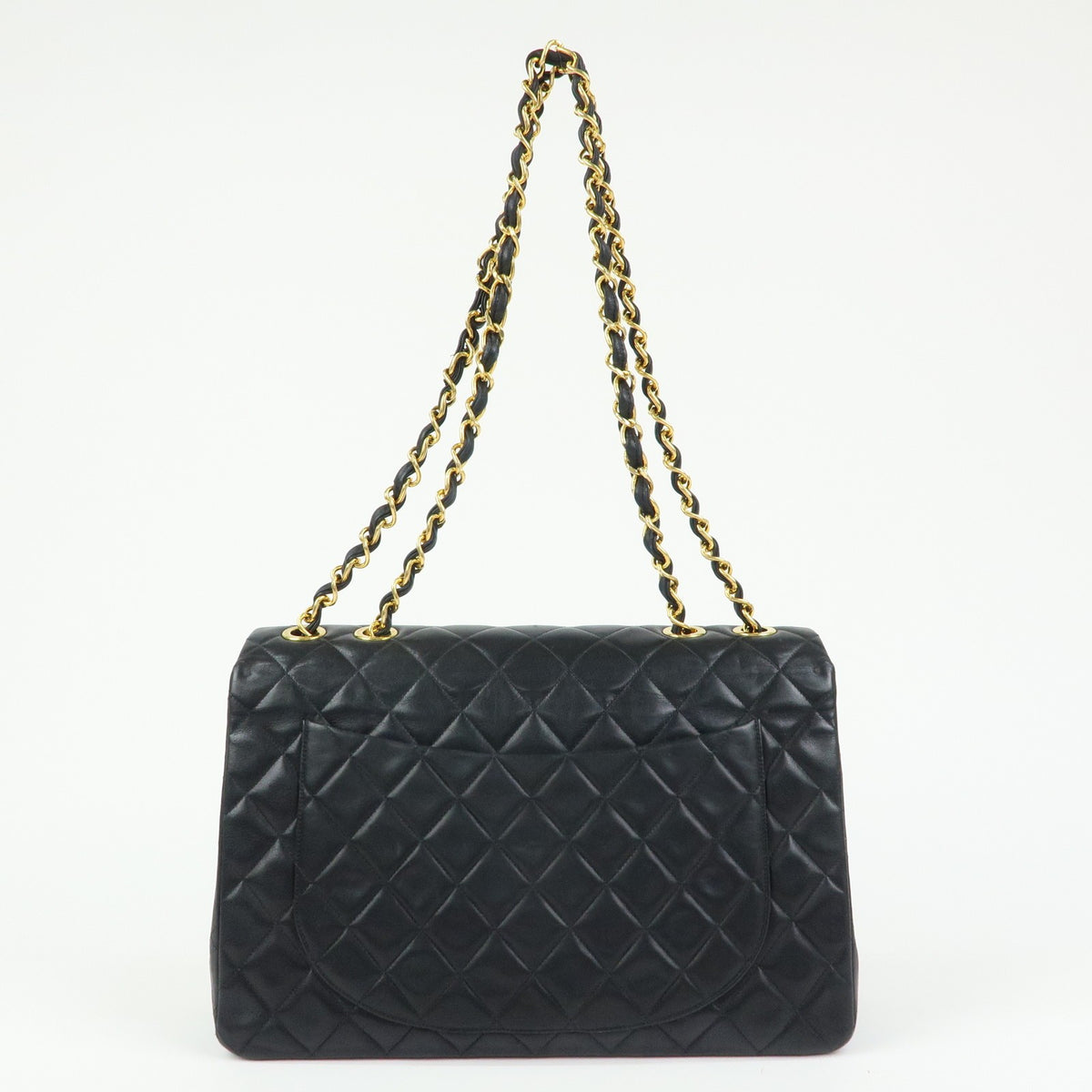 Chanel Vintage Timeless Cc Flap Quilted Lambskin Black Leather Handbag (Pre-Owned)
