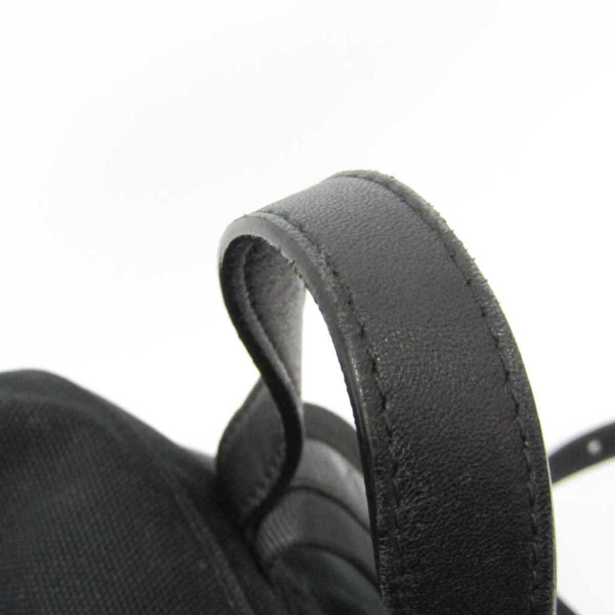 Bottega Veneta Drawstring Printed Canvas With Intrecciato Leather Black Canvas Backpack Bag (Pre-Owned)