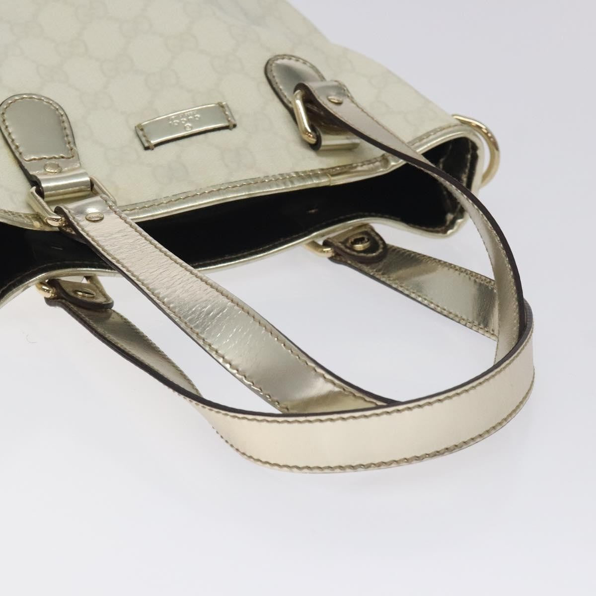 Gucci Vintage Tote Gg Canvas White Canvas Tote Bag Bag (Pre-Owned)