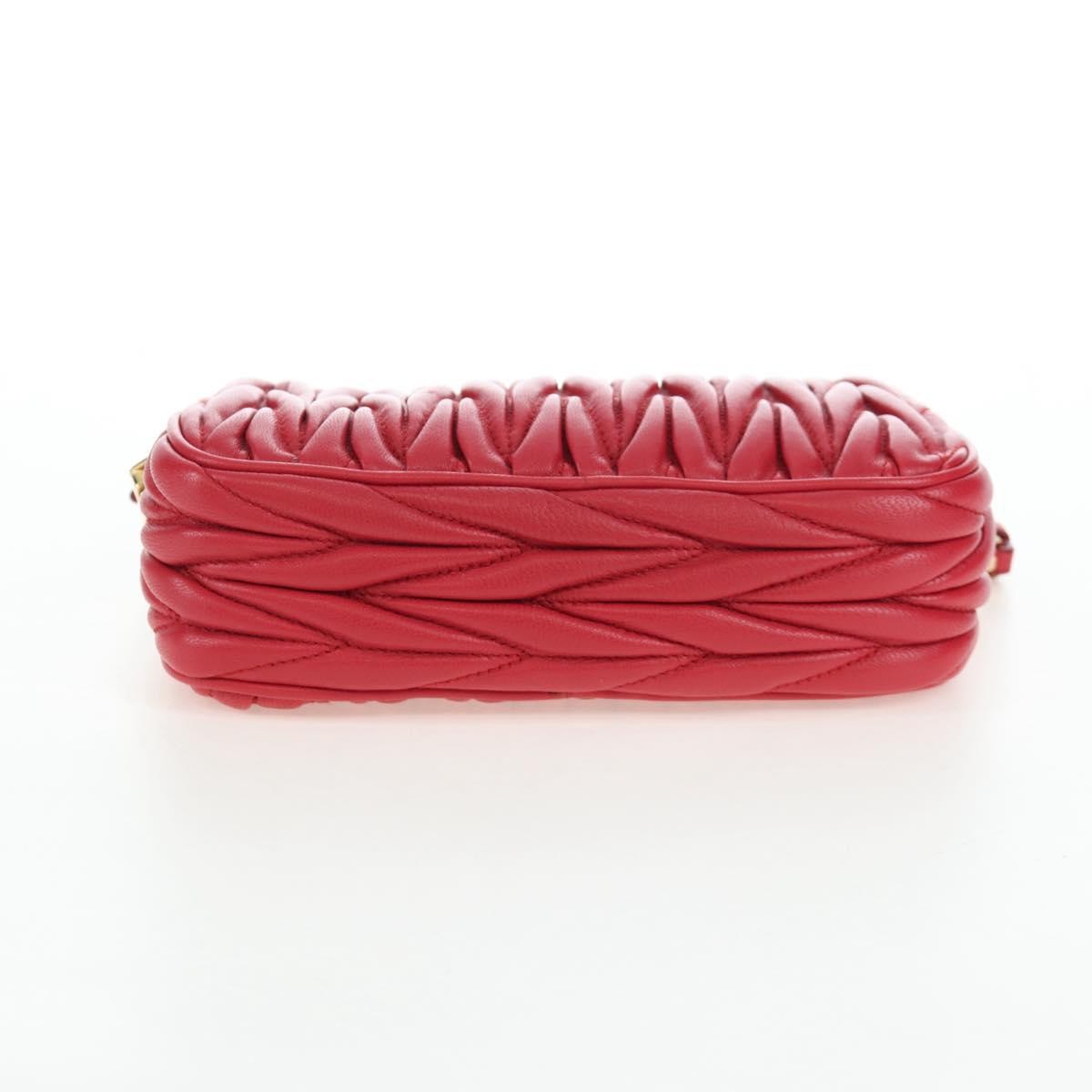 Miu Miu Tech Matelasse Leather Red Leather Crossbody Bag Bag (Pre-Owned)