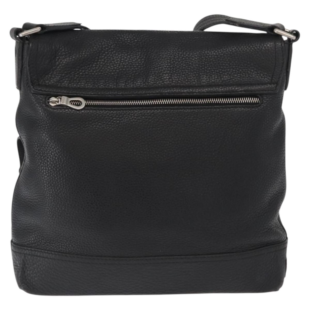 Bally Vintage Leather Black Leather Shoulder Bag Bag (Pre-Owned)