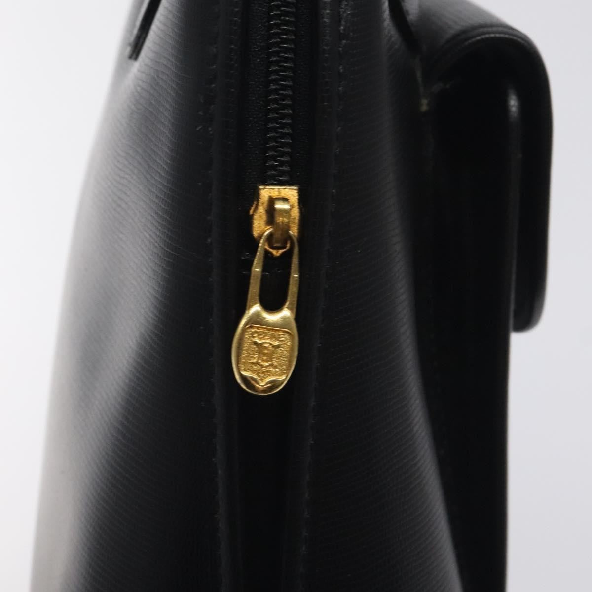 Celine Circle Logo Leather Black Leather Bag (Pre-Owned)