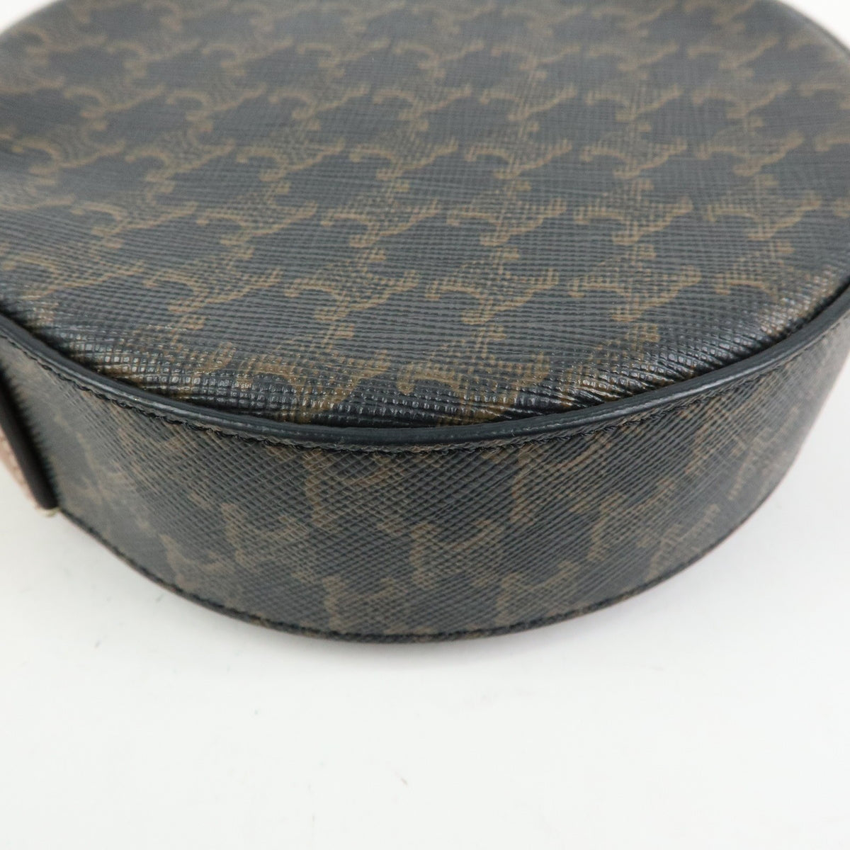 Celine Round Purse On Strap Triomphe Coated Canvas Brown Canvas Crossbody Bag Bag (Pre-Owned)