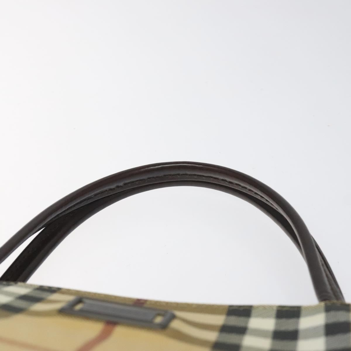 Burberry Nova Check Nova Check Canvas Beige Canvas Handbag (Pre-Owned)