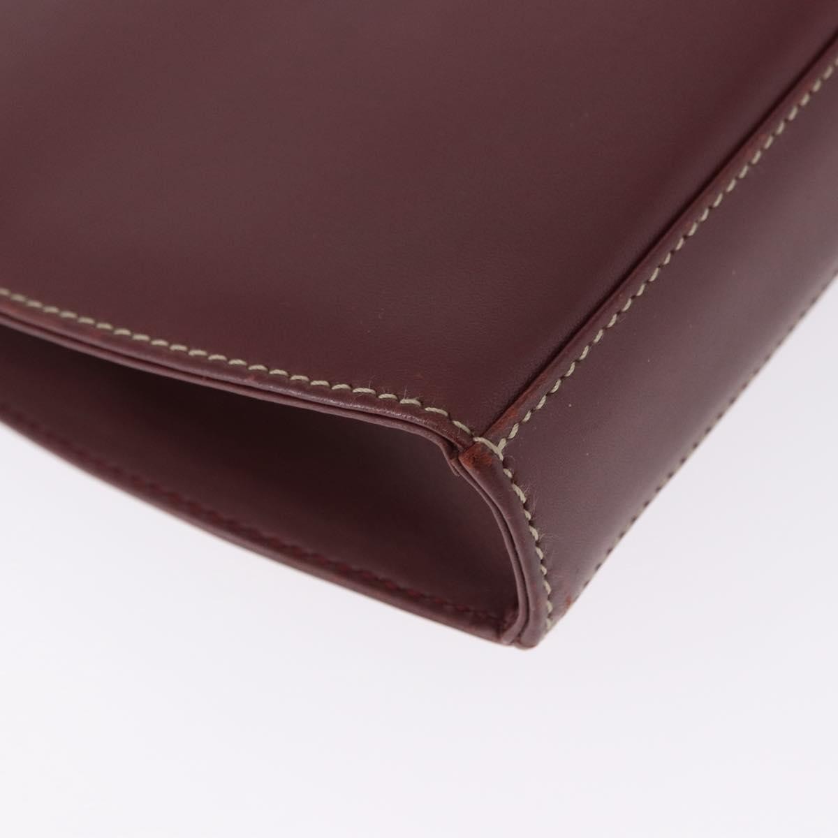 Cartier Must De Cartier Clutch Leather Burgundy Leather Clutche & Pouche Bag (Pre-Owned)