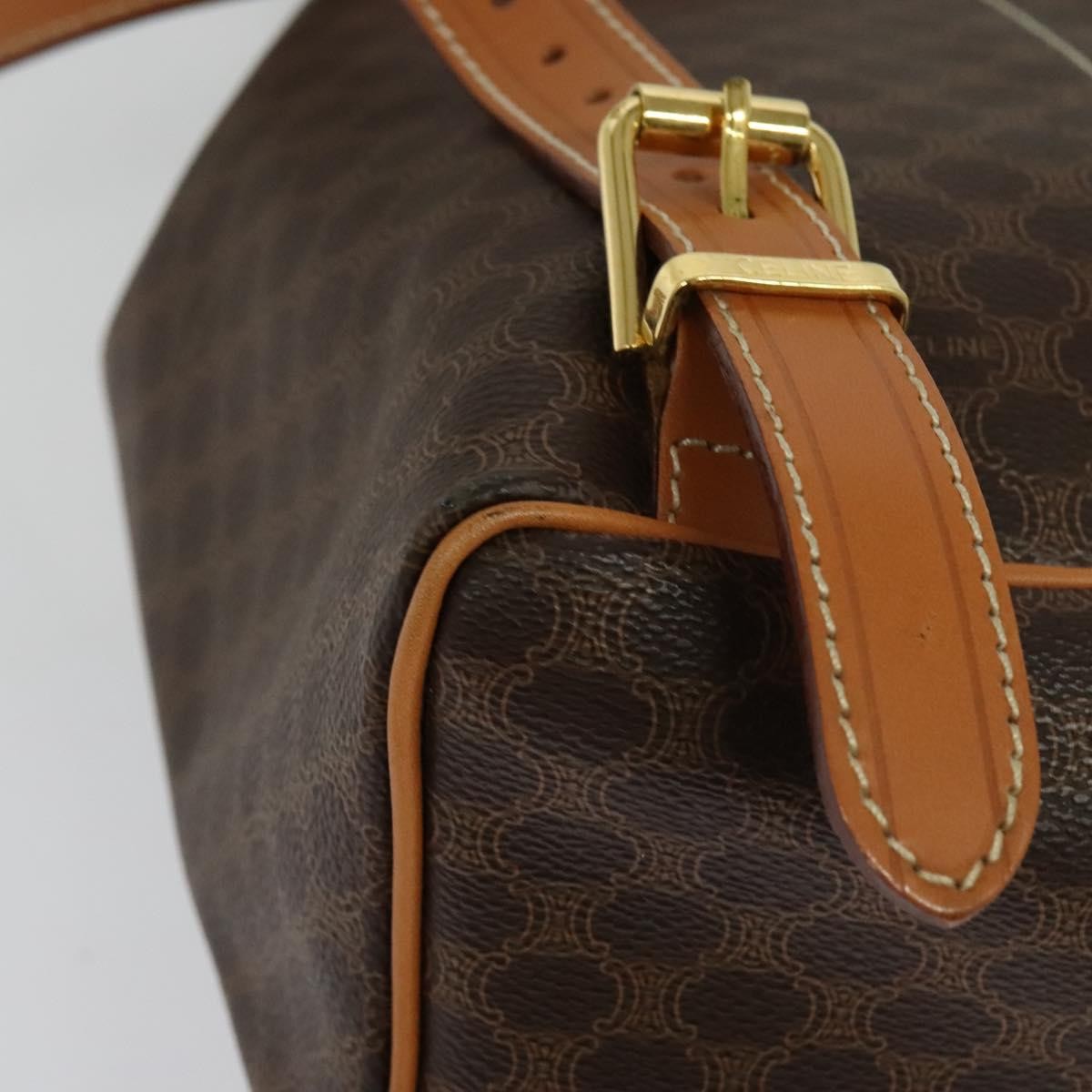 Celine Vintage Macadam Canvas And Leather Brown Pvc Backpack Bag (Pre-Owned)