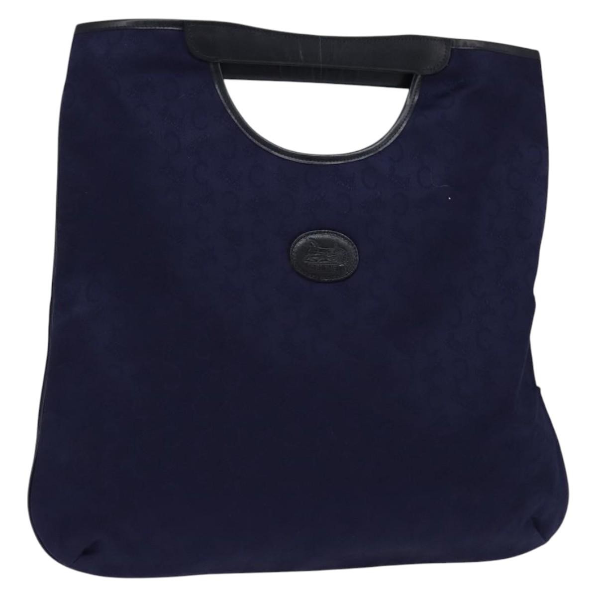 Celine C Sulky Canvas Navy Canvas Handbag (Pre-Owned)