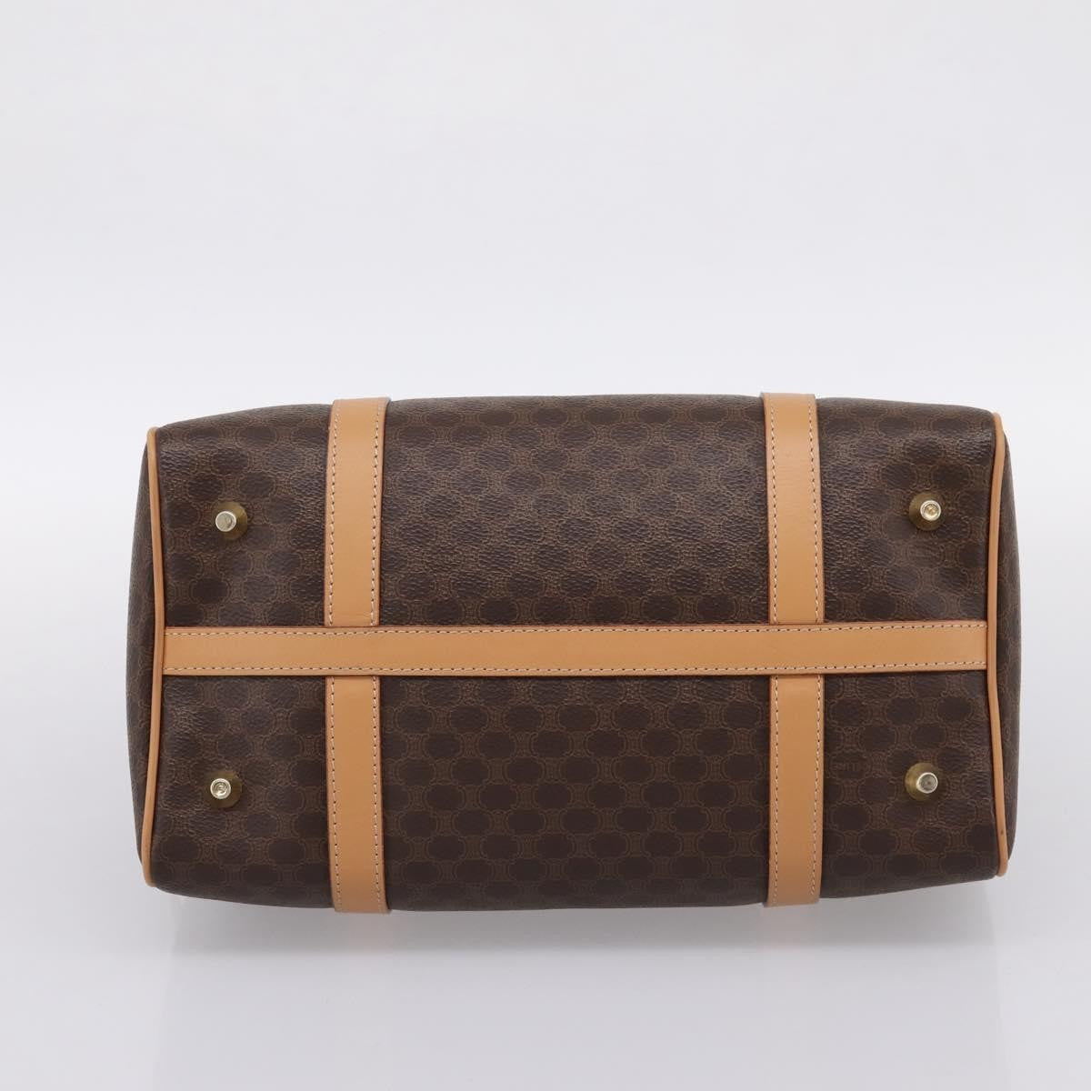 Celine Boston Triomphe Xl Coated Canvas Brown Pvc Handbag (Pre-Owned)