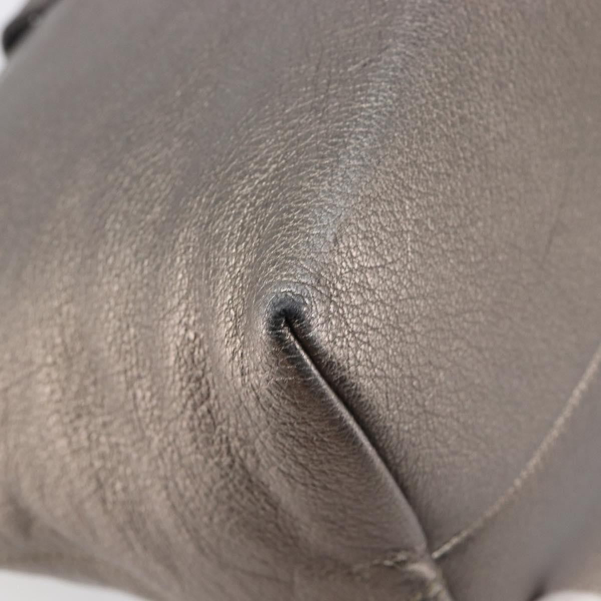 Salvatore Ferragamo Vala Tote Leather Silver Leather Tote Bag Bag (Pre-Owned)