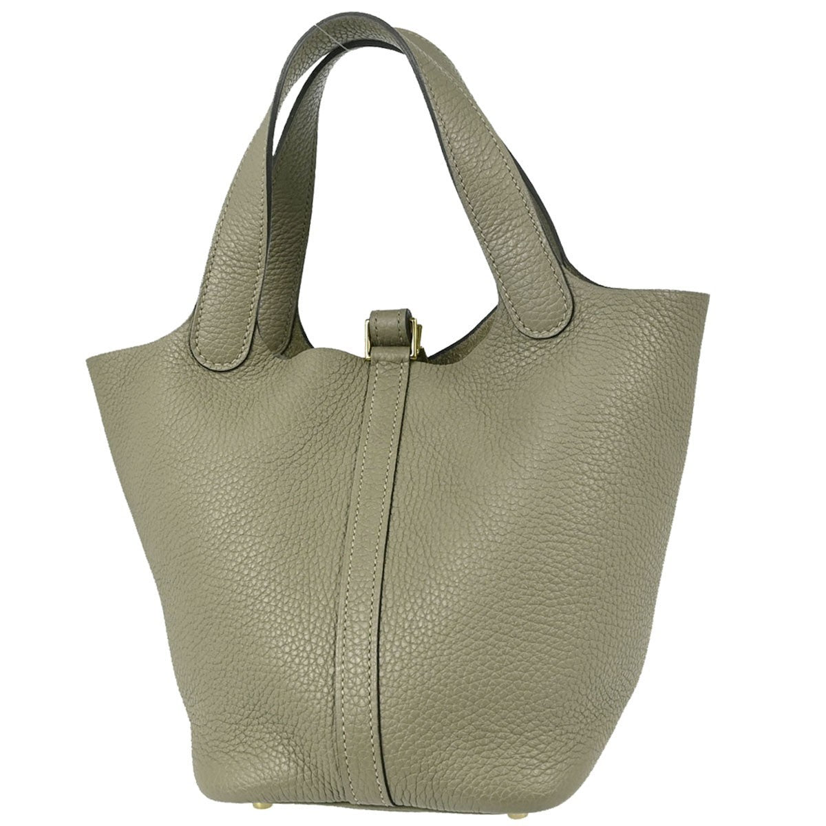 Hermes Picotin Lock Clemence Green Leather Handbag (Pre-Owned)