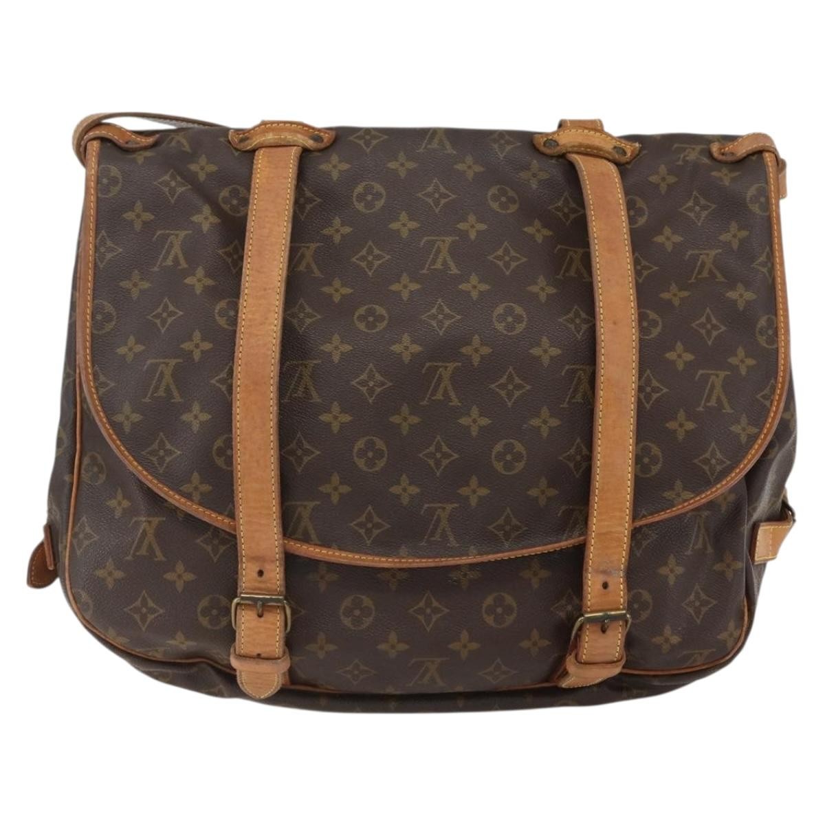 Louis Vuitton Saumur Monogram Canvas Brown Canvas Shoulder Bag Bag (Pre-Owned)
