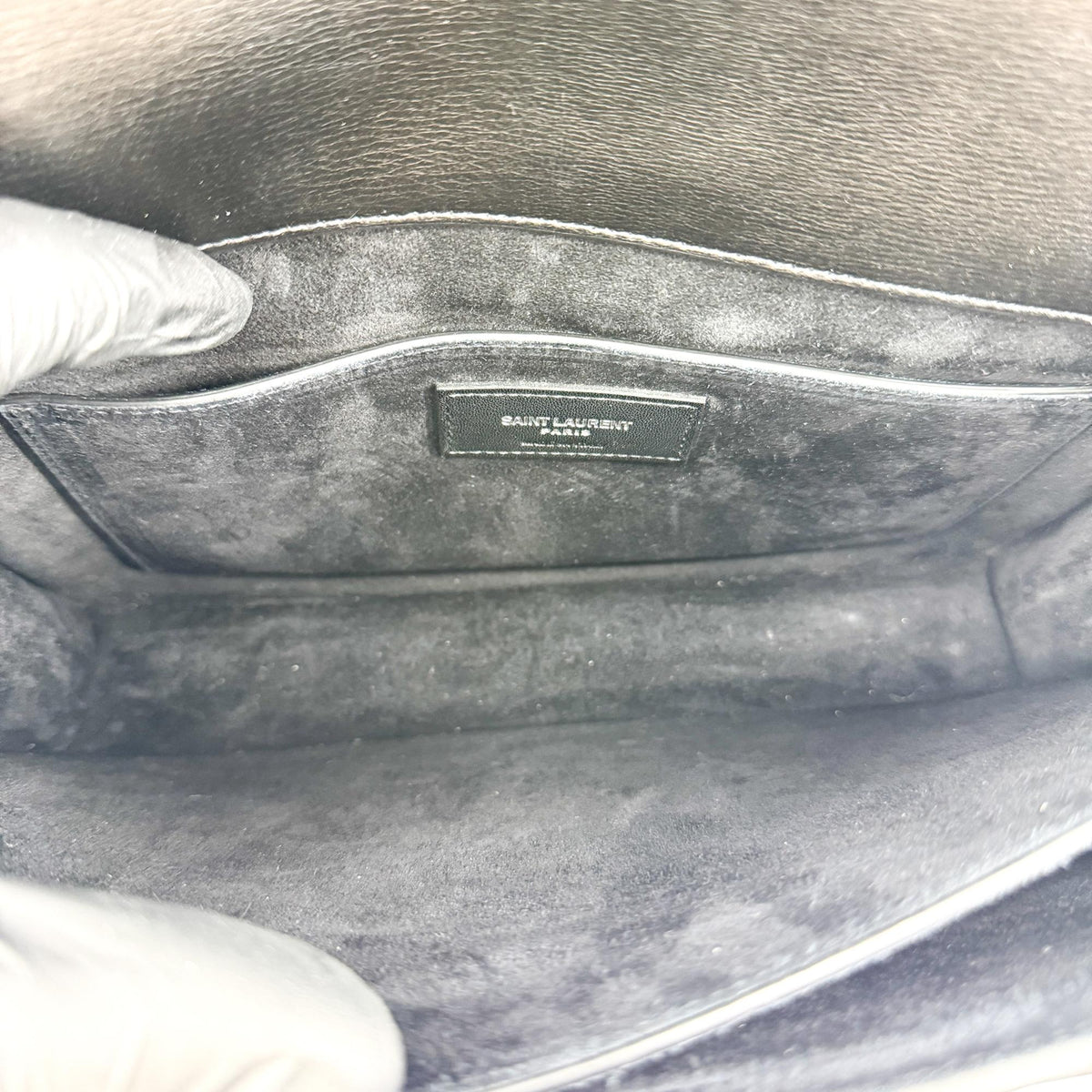Saint Laurent Sunset Leather Black Calfskin Crossbody Bag Bag (Pre-Owned)