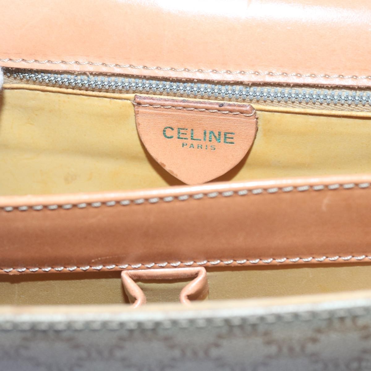 Celine Vintage Macadam Canvas Beige Canvas Shoulder Bag Bag (Pre-Owned)