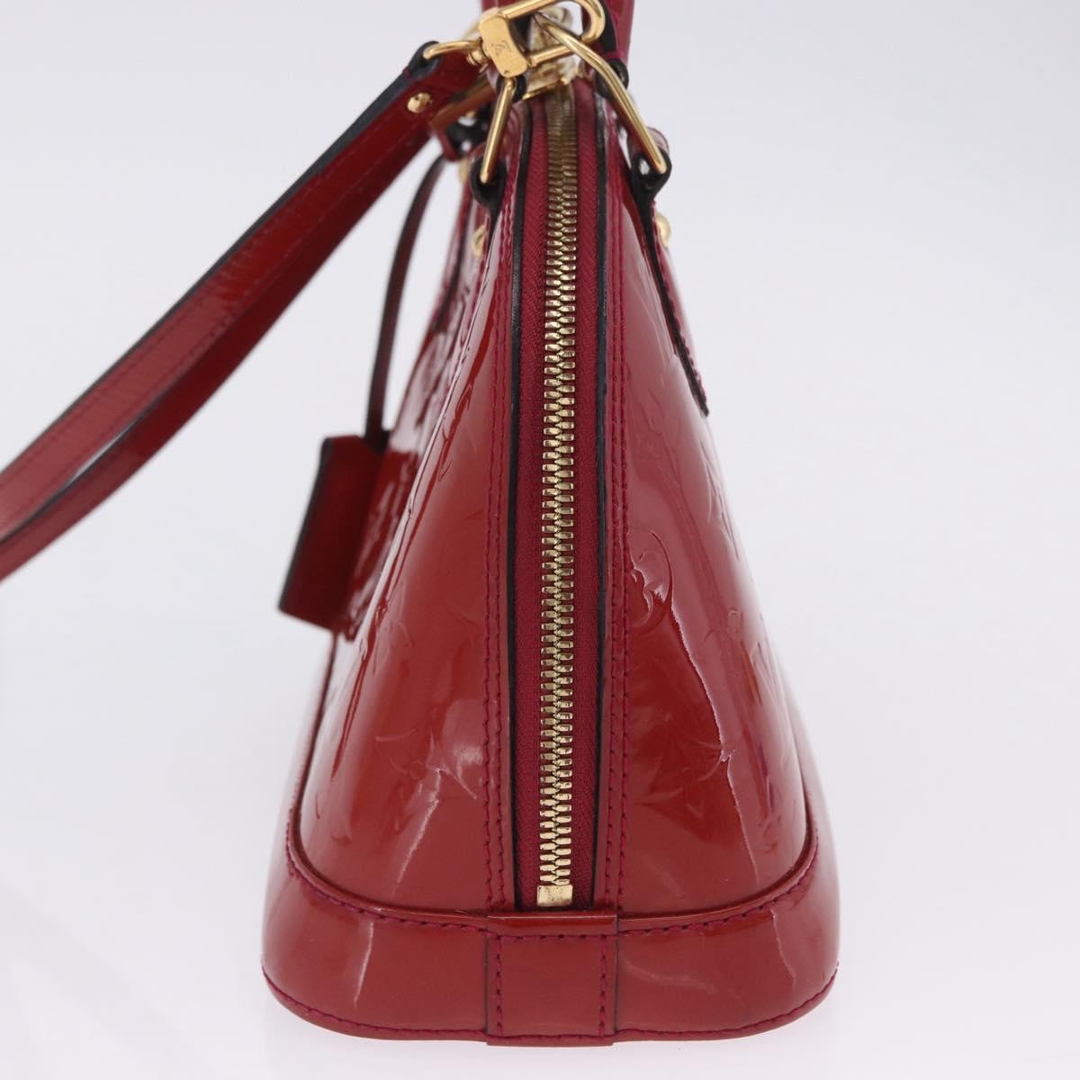 Louis Vuitton Alma Monogram Vernis Red Patent_Leather Handbag (Pre-Owned)