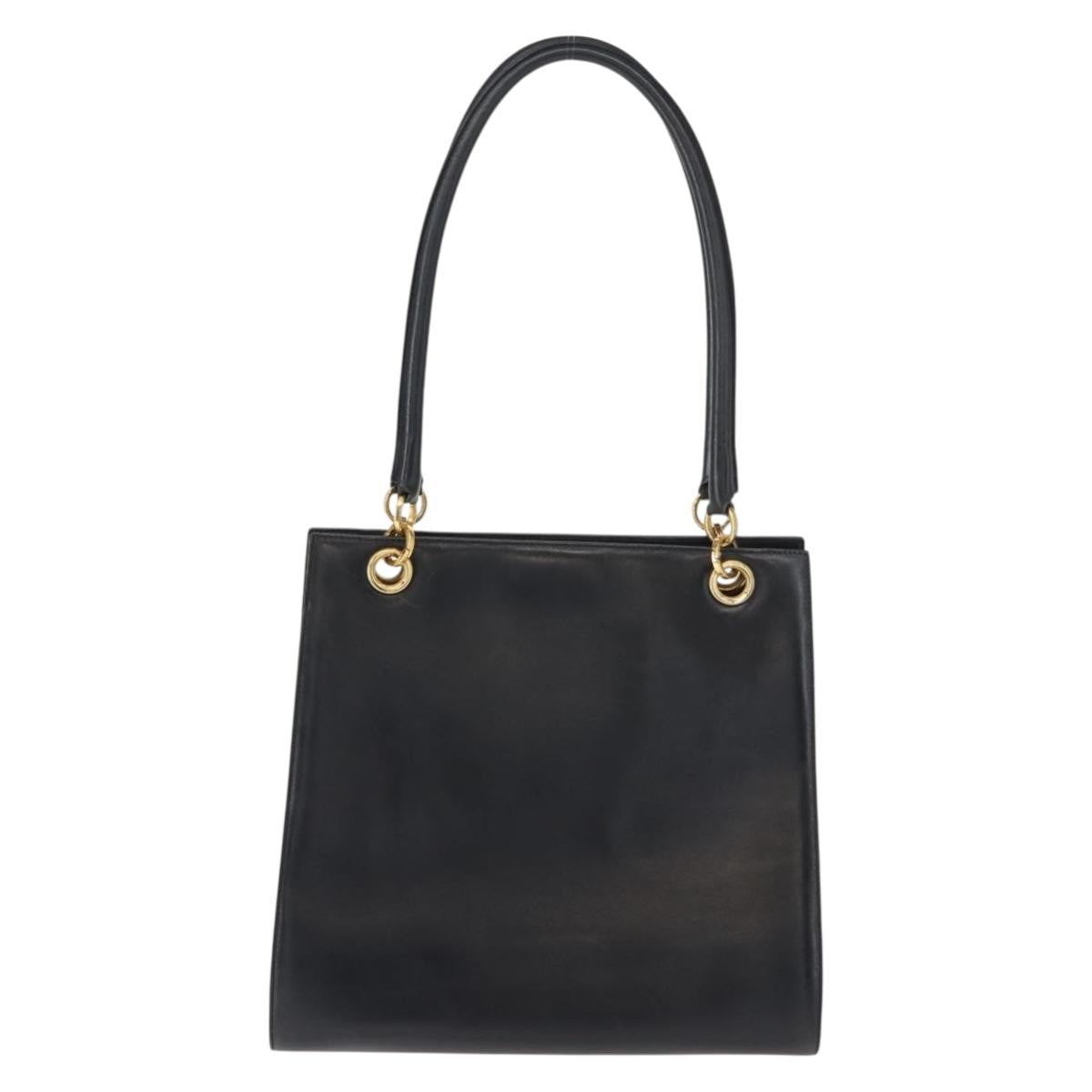 Salvatore Ferragamo Gancini Leather Navy Leather Shoulder Bag Bag (Pre-Owned)